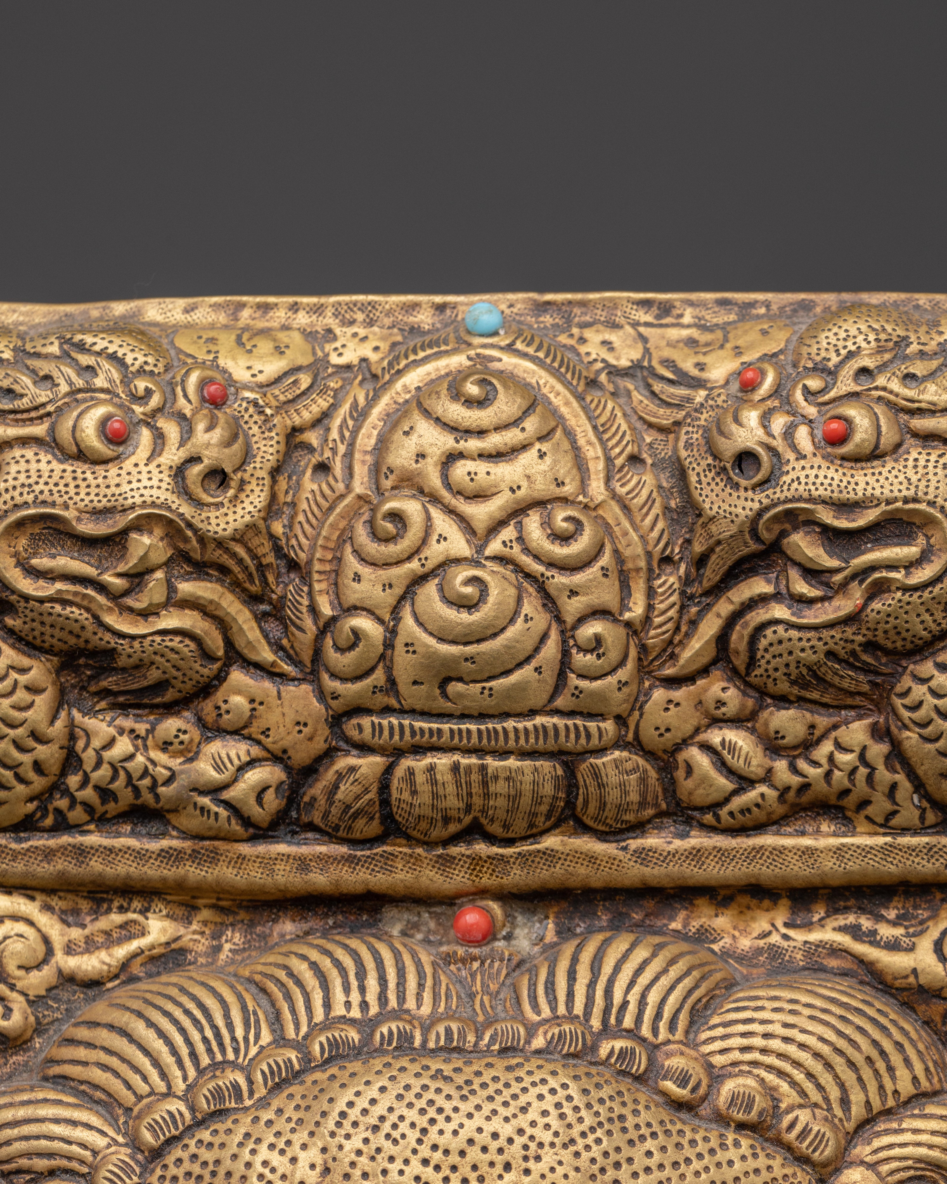 Sacred Tibetan Dragon Wall Hanging | Brass Buddhist Home Decor