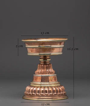 Handcrafted Spiritual Copper Butter Lamp | Buddhist Traditions