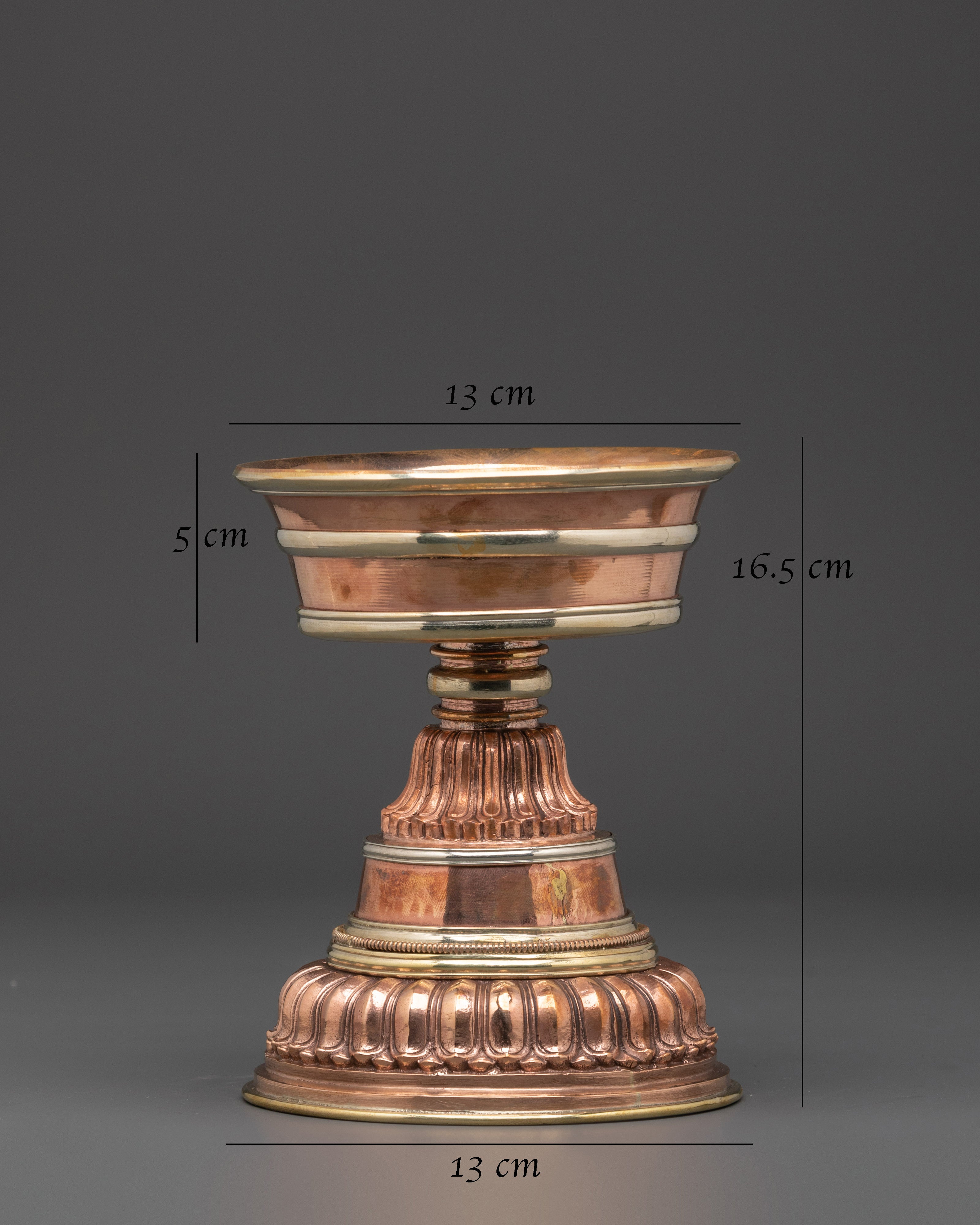 Handcrafted Spiritual Copper Butter Lamp | Buddhist Traditions