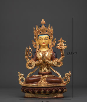 Tibetan Deity Chenrezig Statue | Spiritual Guardian
