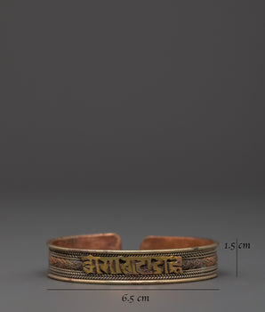 Handmade Spiritual Bracelet | Tibetan Copper Brass Mantra Cuff