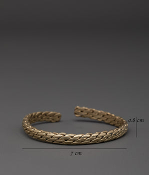 Handmade Woven Cuff Bracelet | Twisted White Metal Spiritual Cuff for Energy Balance