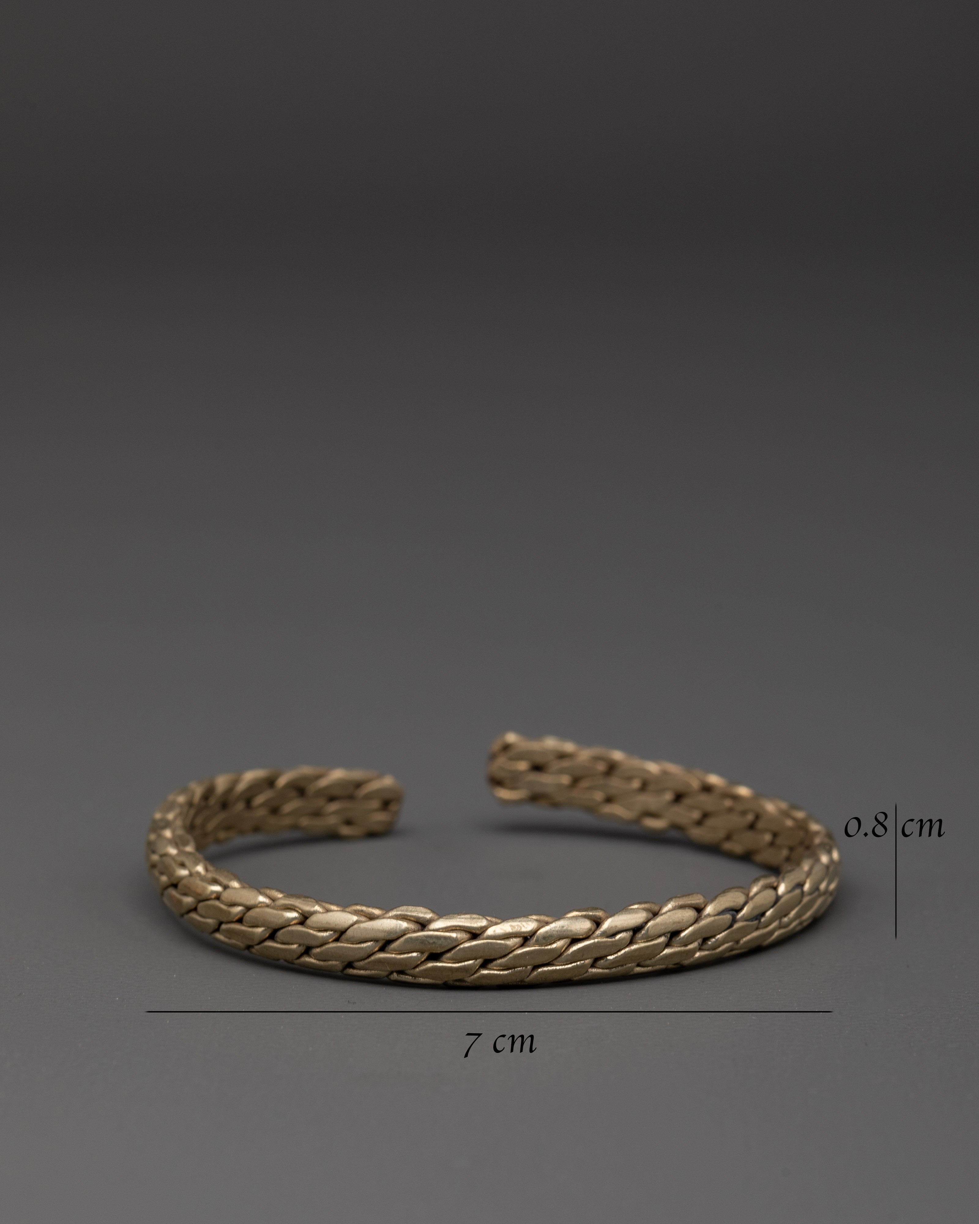 Handmade Woven Cuff Bracelet | Twisted White Metal Spiritual Cuff for Energy Balance