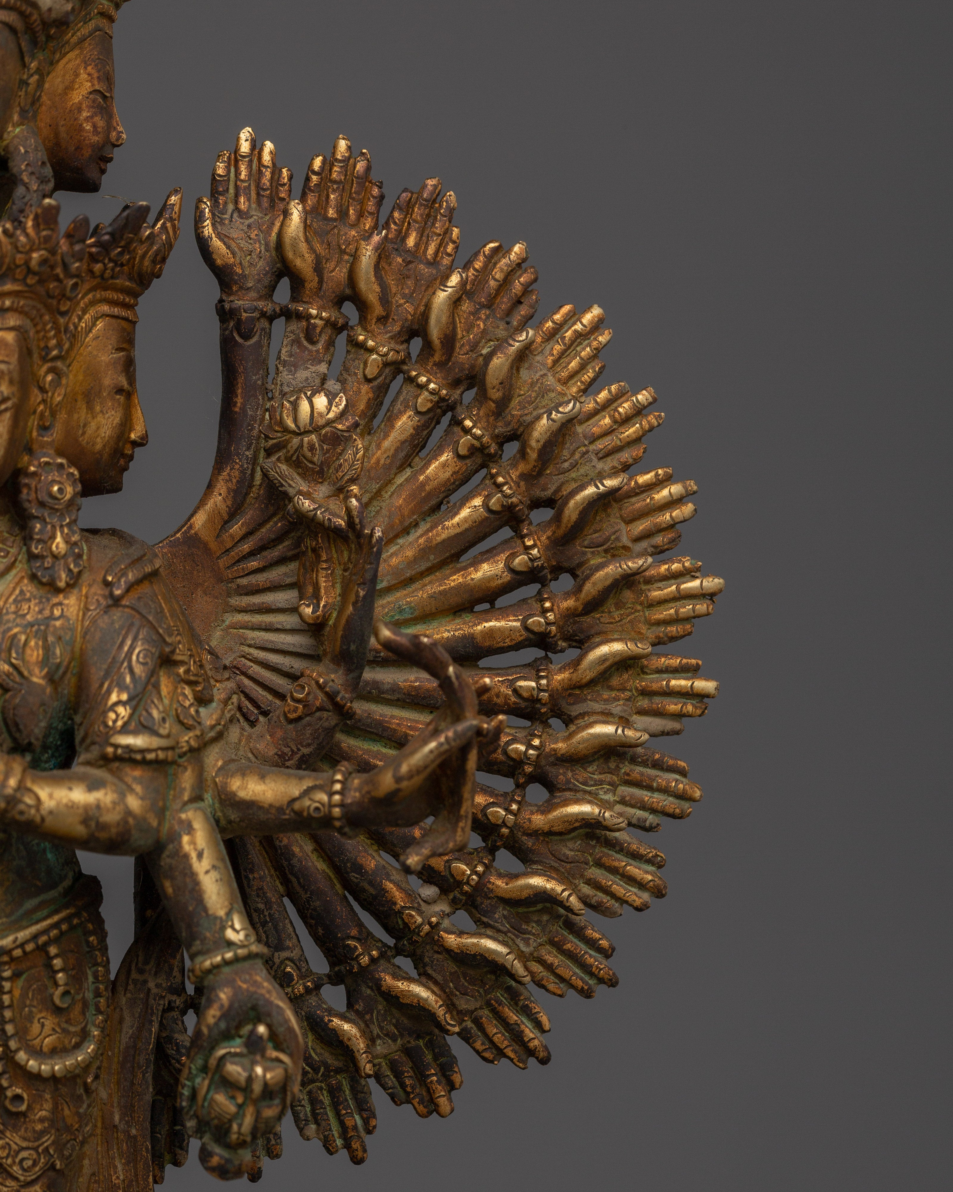 Tibetan 1000 Armed Chenrezig Statue | Divine Protector of Compassion