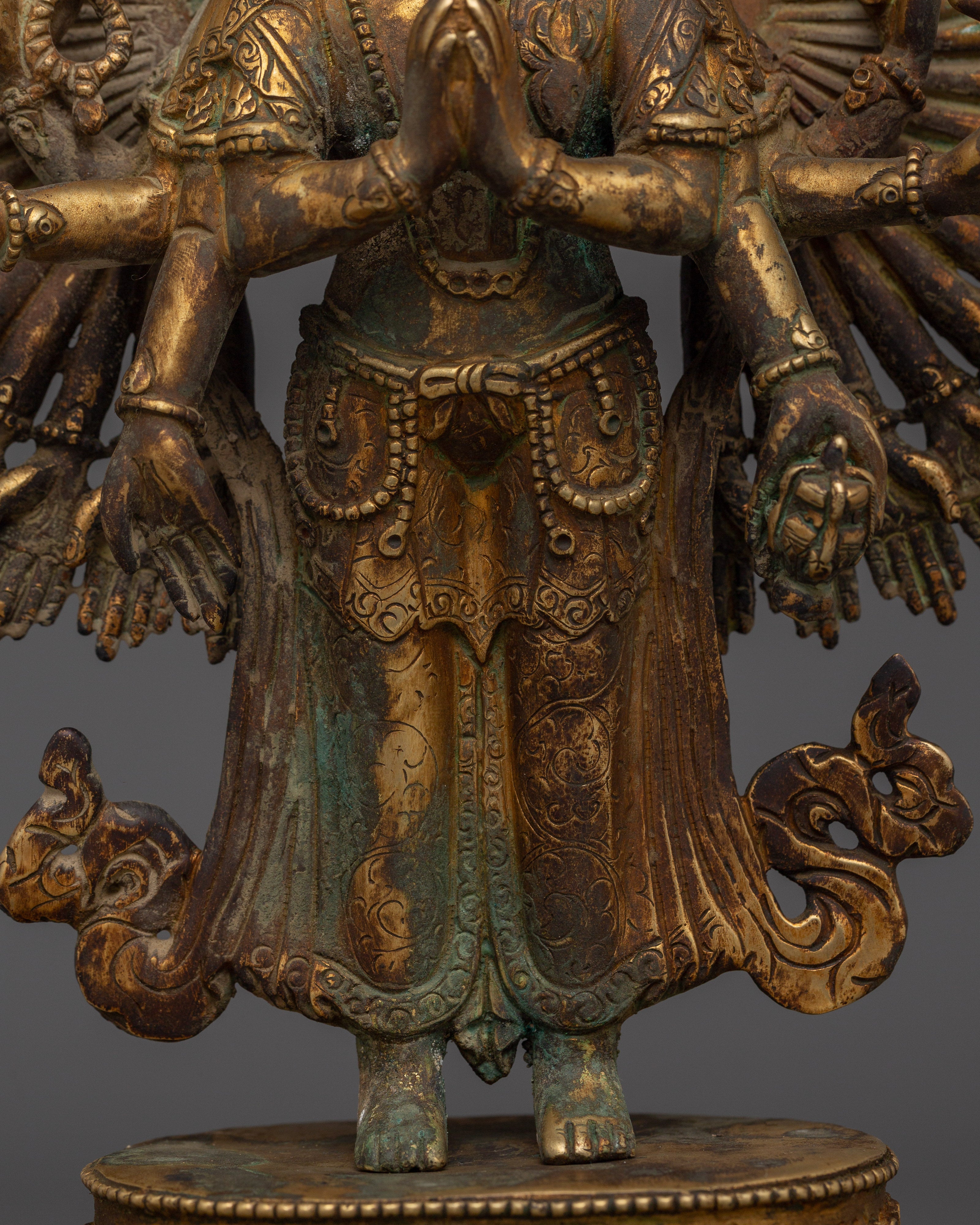 Tibetan 1000 Armed Chenrezig Statue | Divine Protector of Compassion