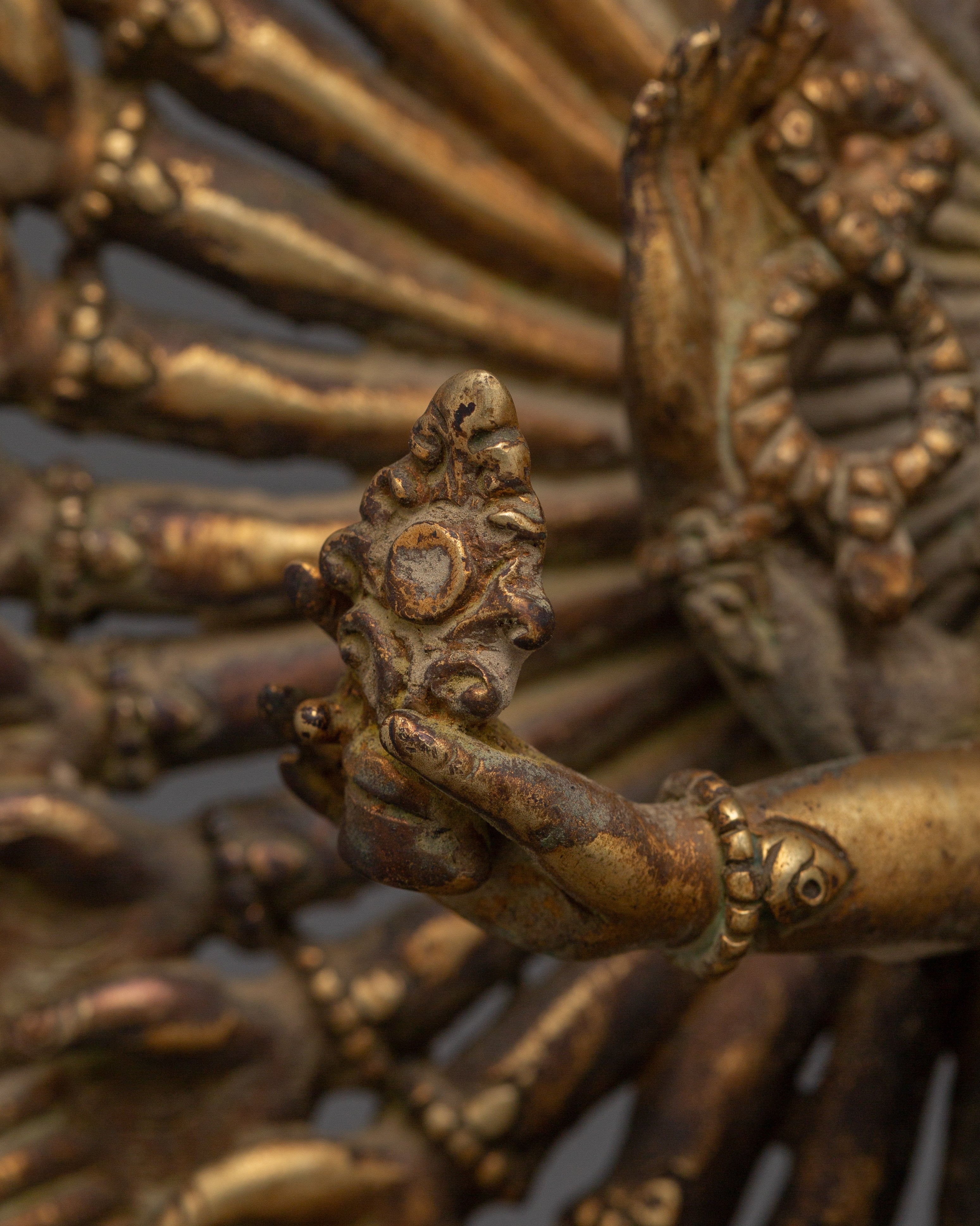 Tibetan 1000 Armed Chenrezig Statue | Divine Protector of Compassion