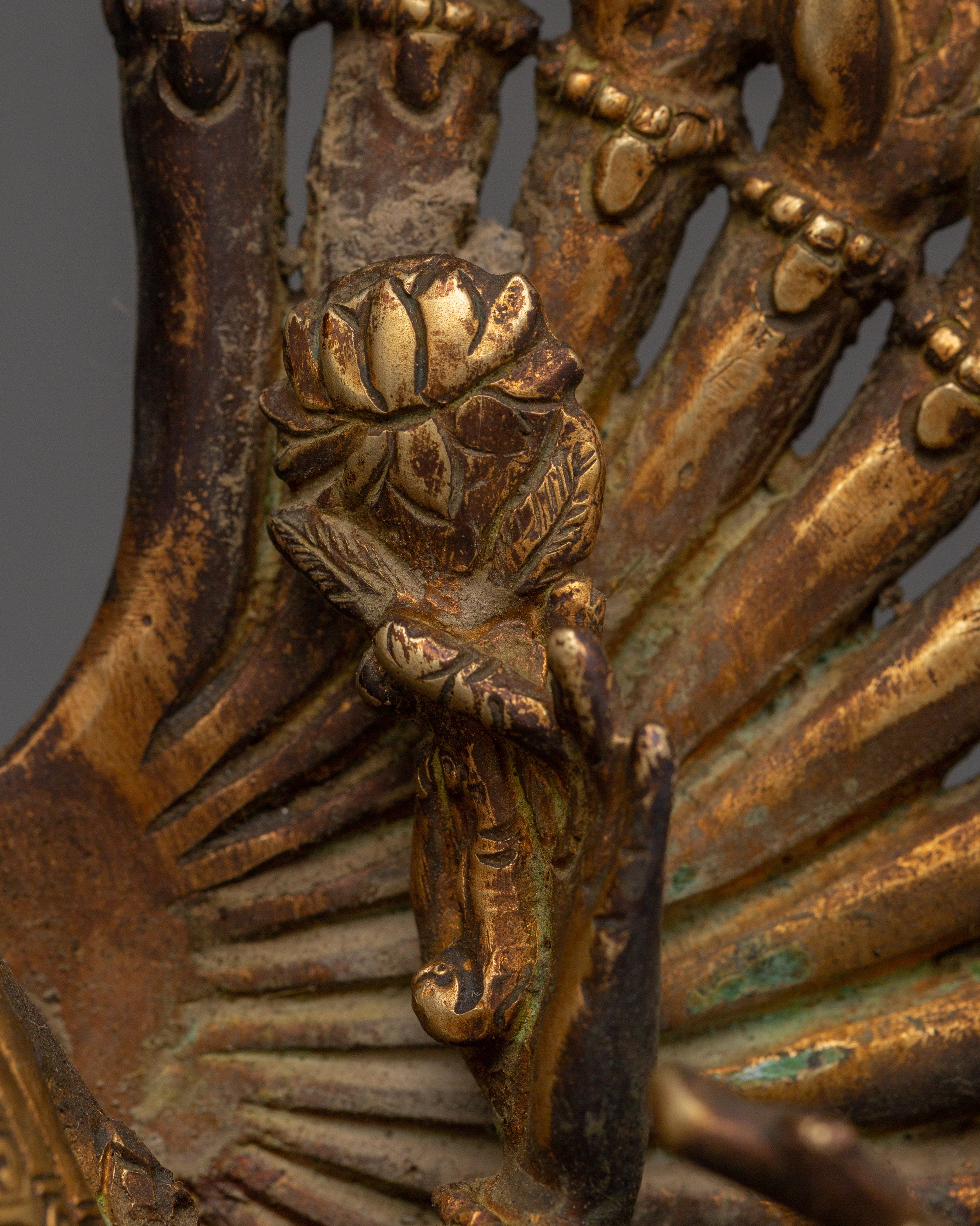 Tibetan 1000 Armed Chenrezig Statue | Divine Protector of Compassion