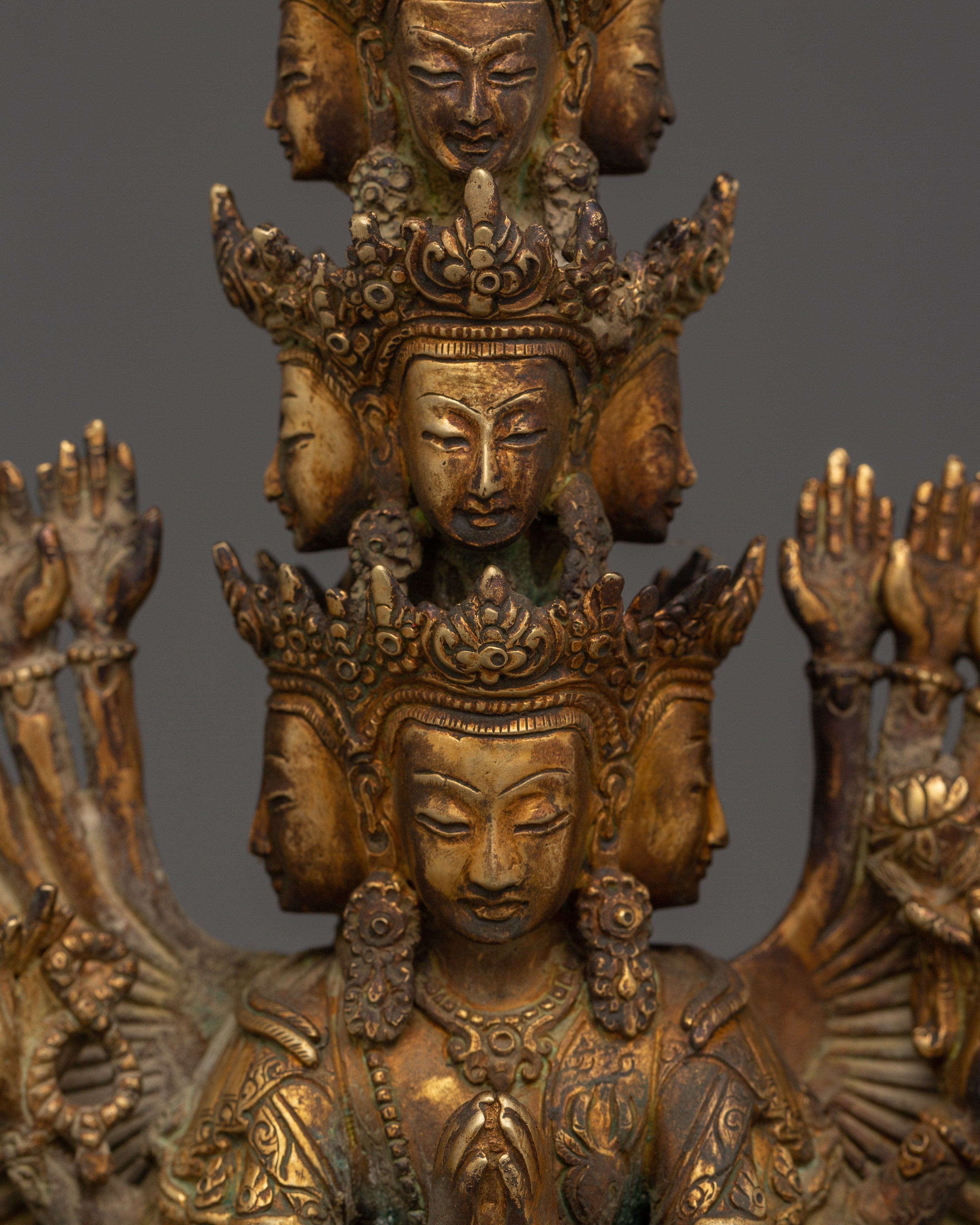 Tibetan 1000 Armed Chenrezig Statue | Divine Protector of Compassion