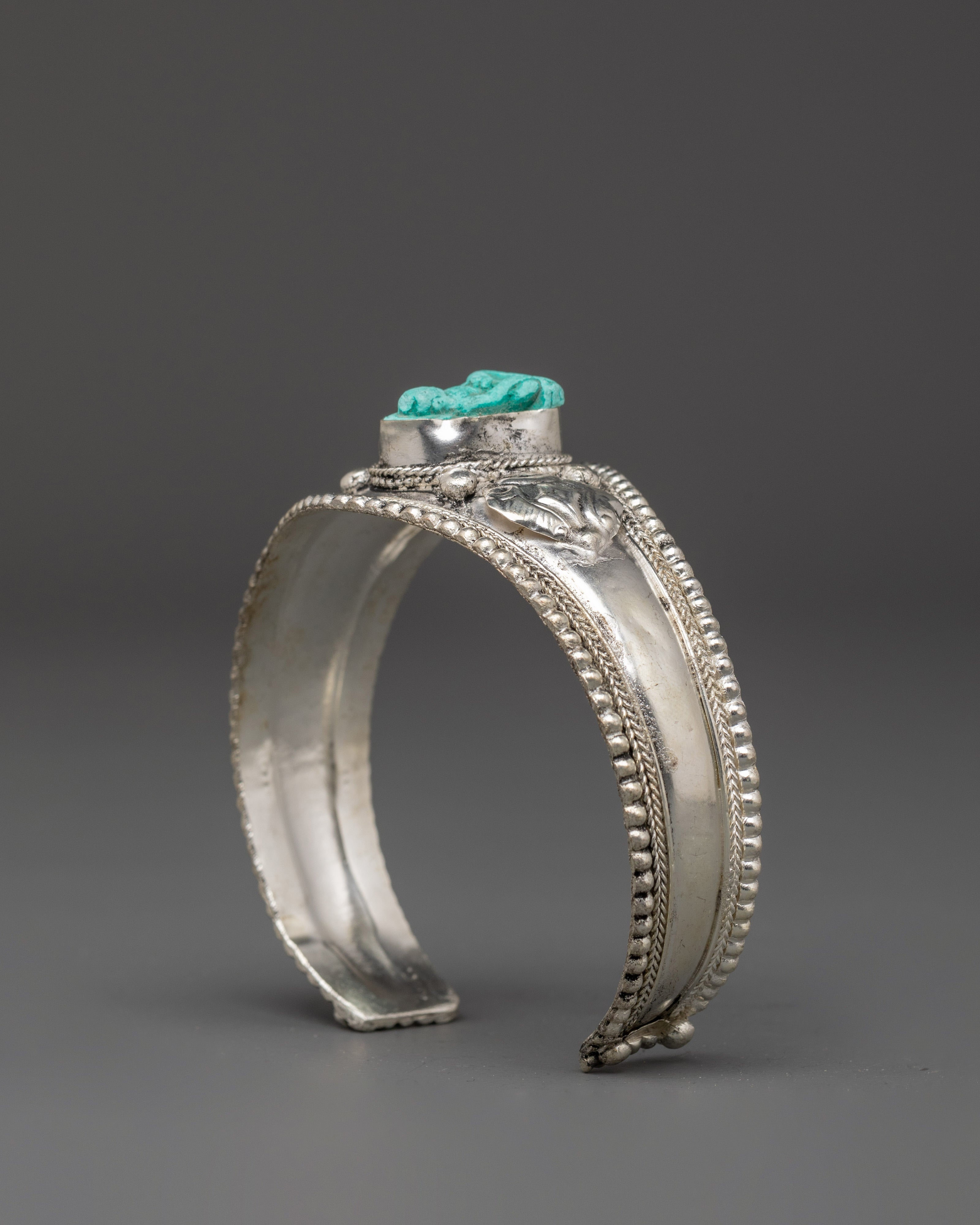 Tibetan Spiritual Jewelry | Turquoise Cuff Bracelet for Healing