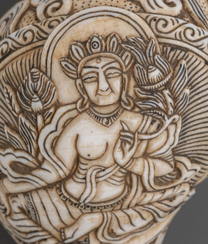 Green Tara Conch | Sacred Buddhist Artifact