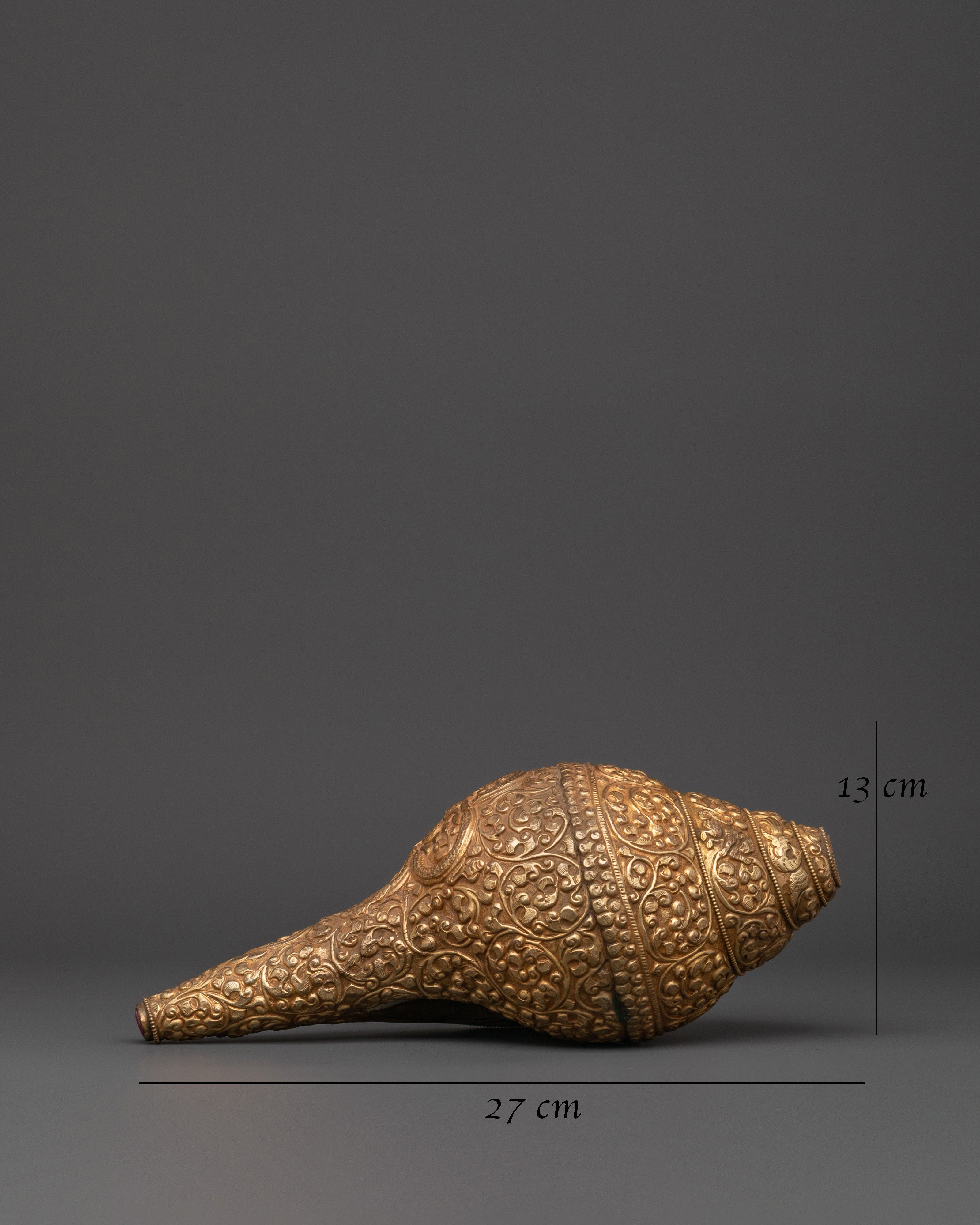 Tibetan Handcrafted Conch | Gold Plated Conch
