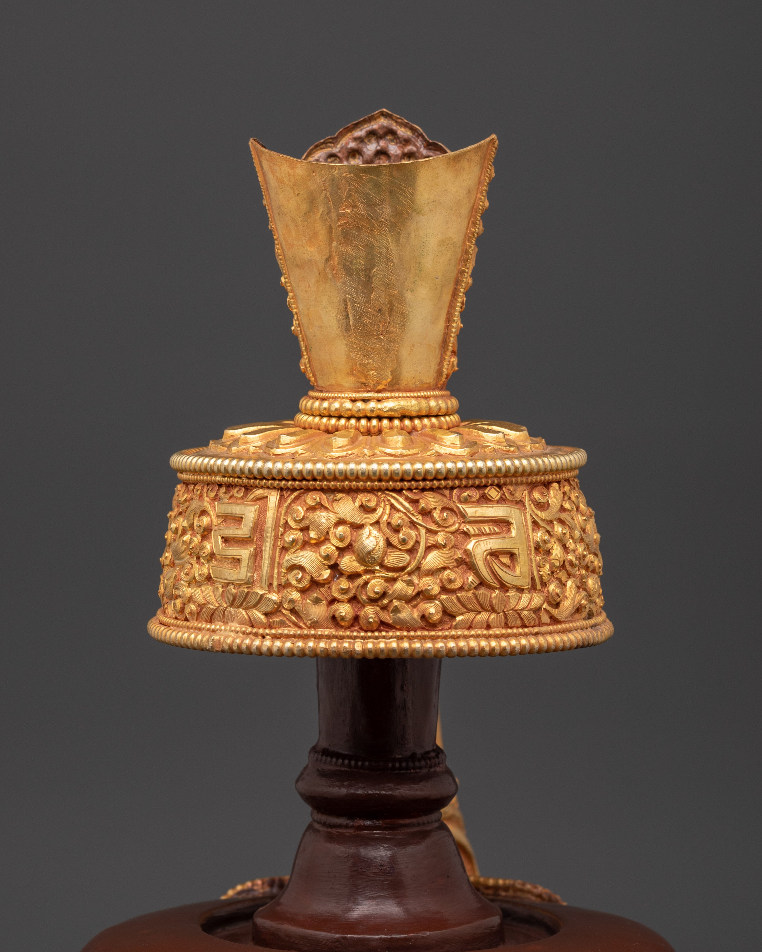 Handcrafted Bhumba Ritual Vessel | Spiritual Copper & Gold Plated Tibetan Pottery