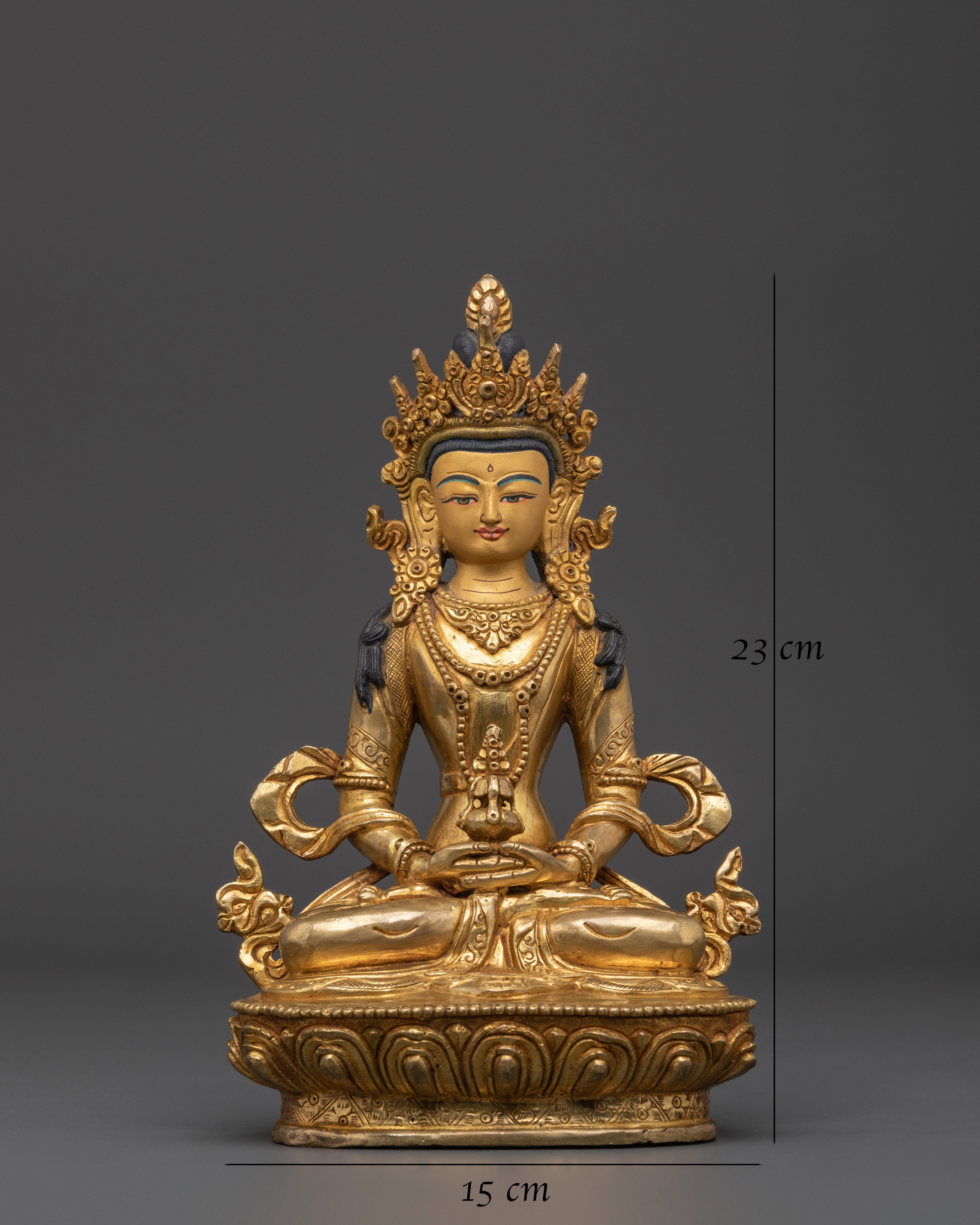 Gold Plated Amitayus Statue | Buddha of Eternal Life