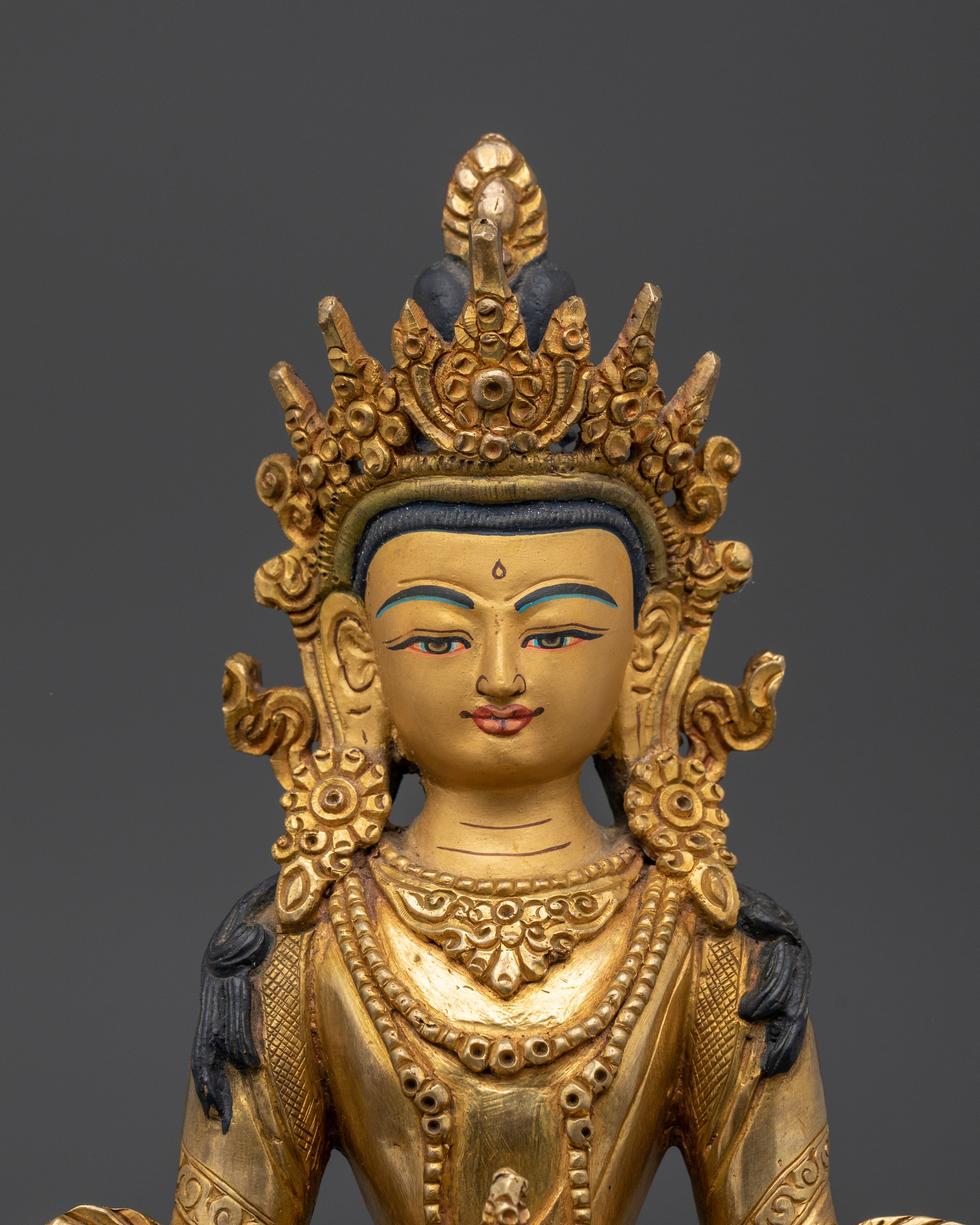 Gold Plated Amitayus Statue | Buddha of Eternal Life