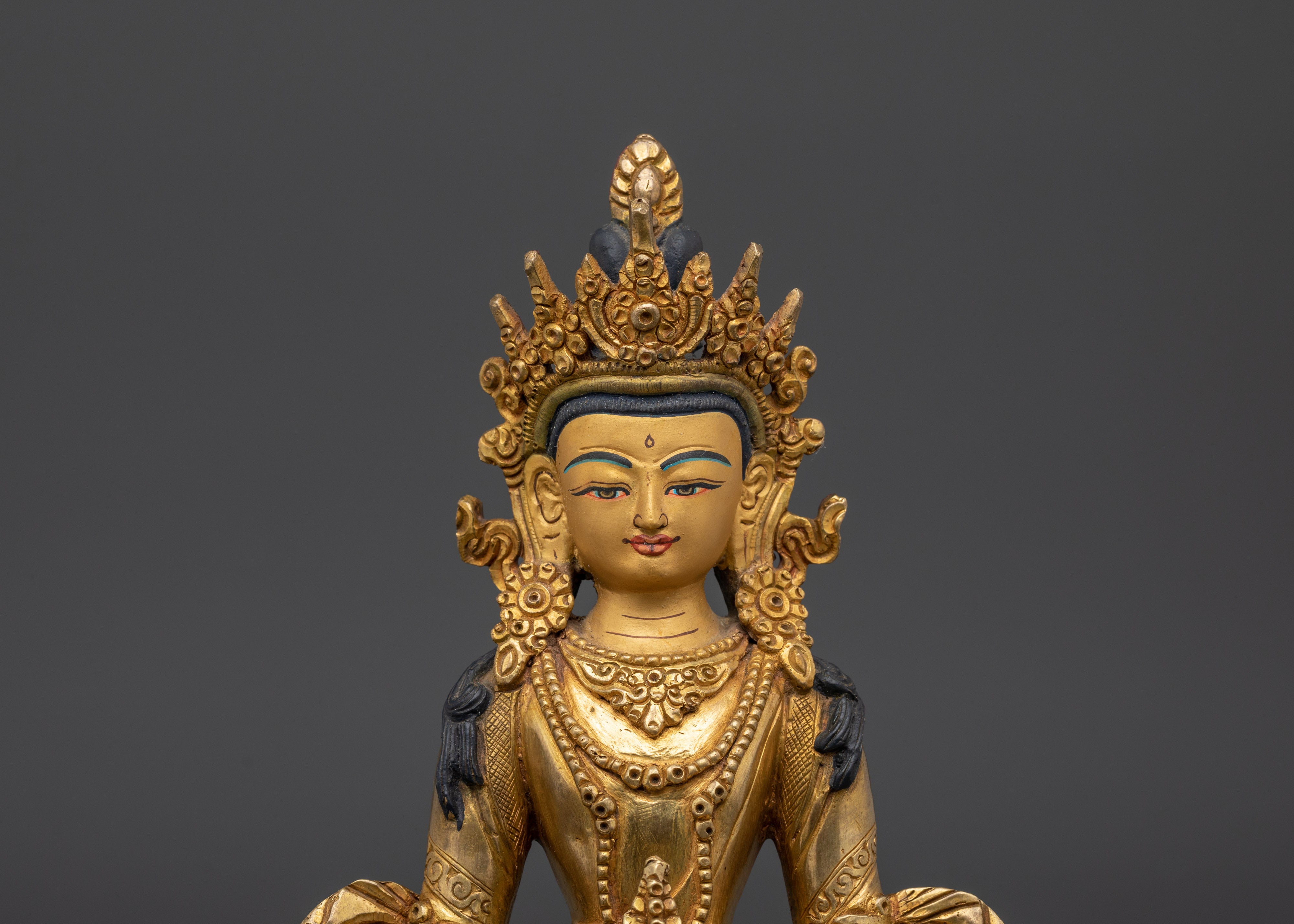 Gold Plated Amitayus Statue | Buddha of Eternal Life