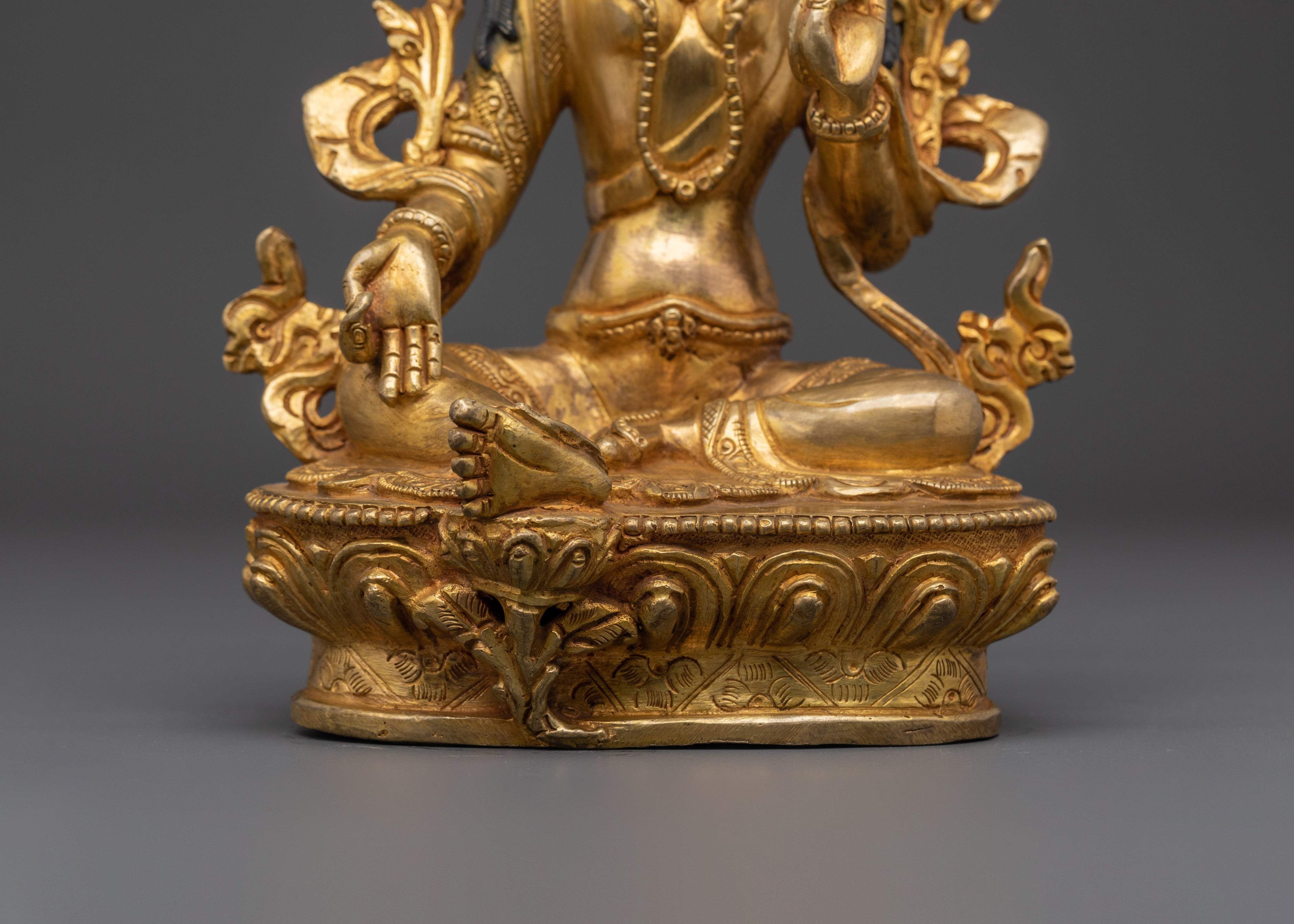 Green Tara Gold Plated Statue | Statue Healing and Blessings