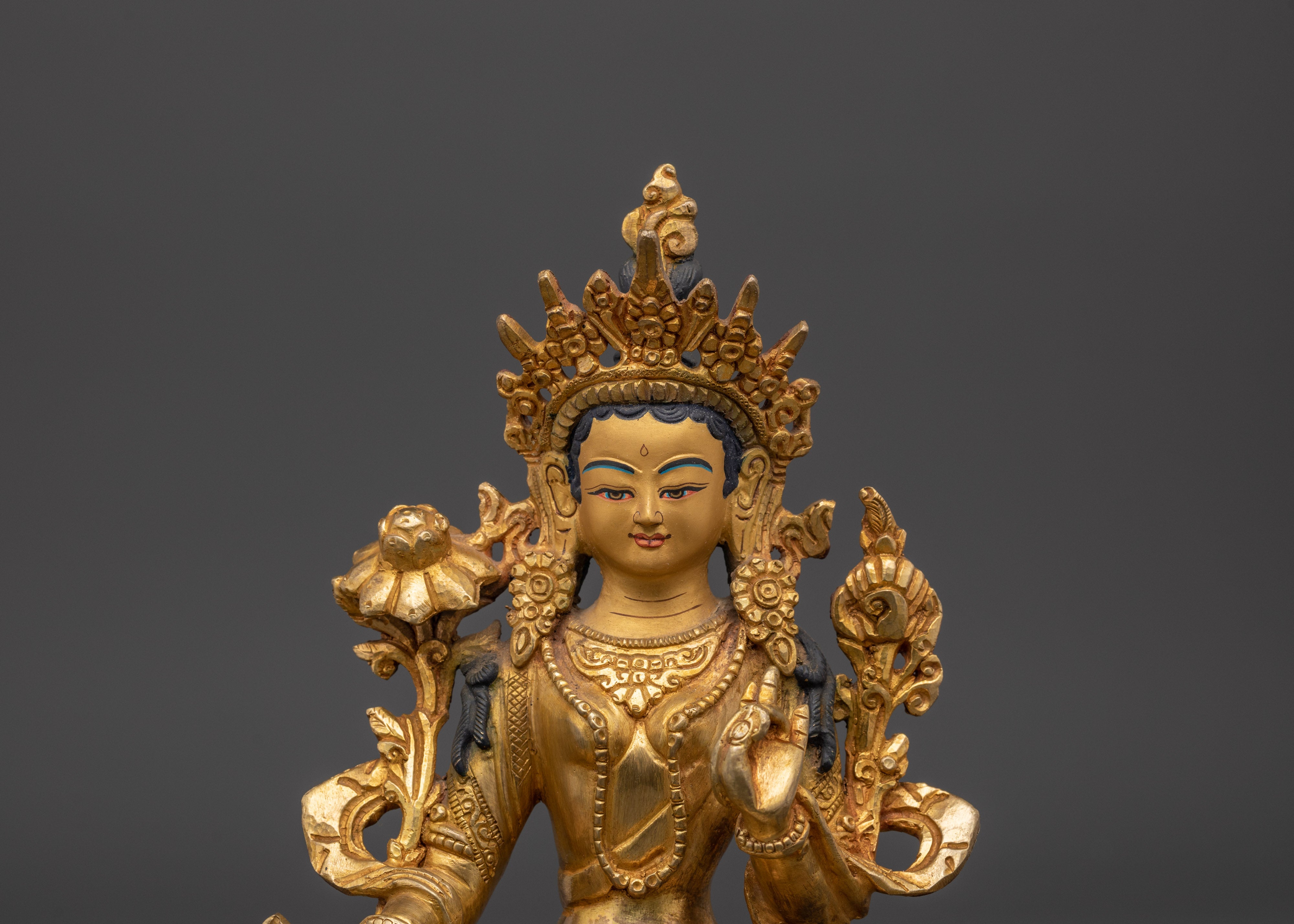 Green Tara Gold Plated Statue | Statue Healing and Blessings