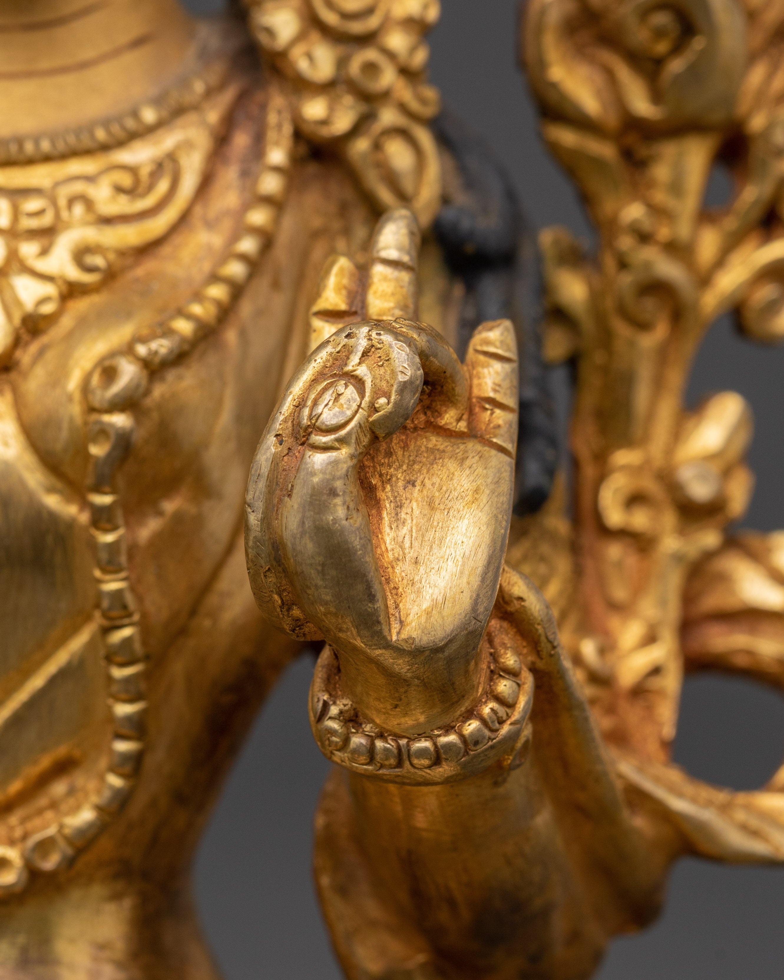 Green Tara Gold Plated Statue | Statue Healing and Blessings