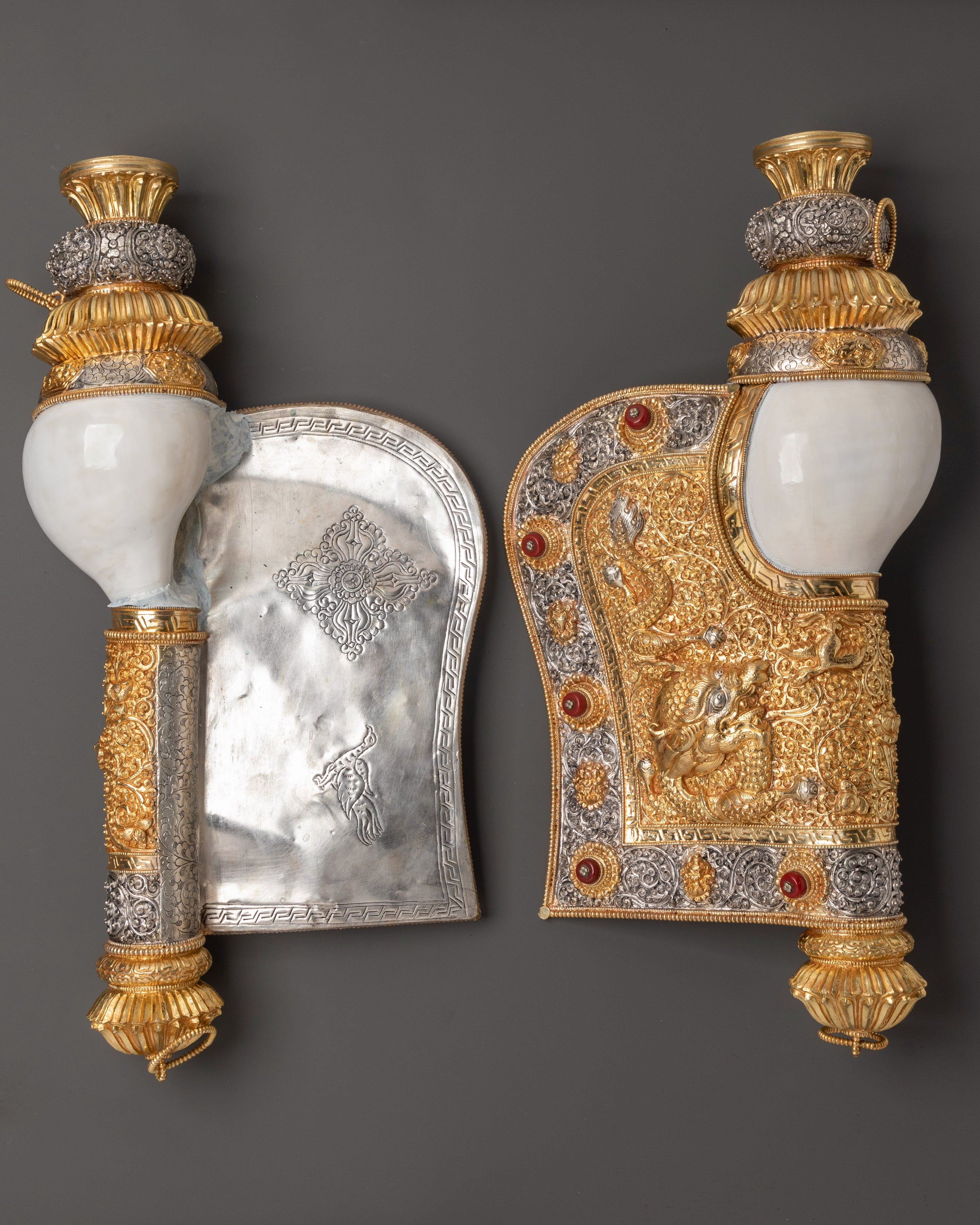 Gold and Silver Conch Shell | Copper Body with Silver & Gold Plating