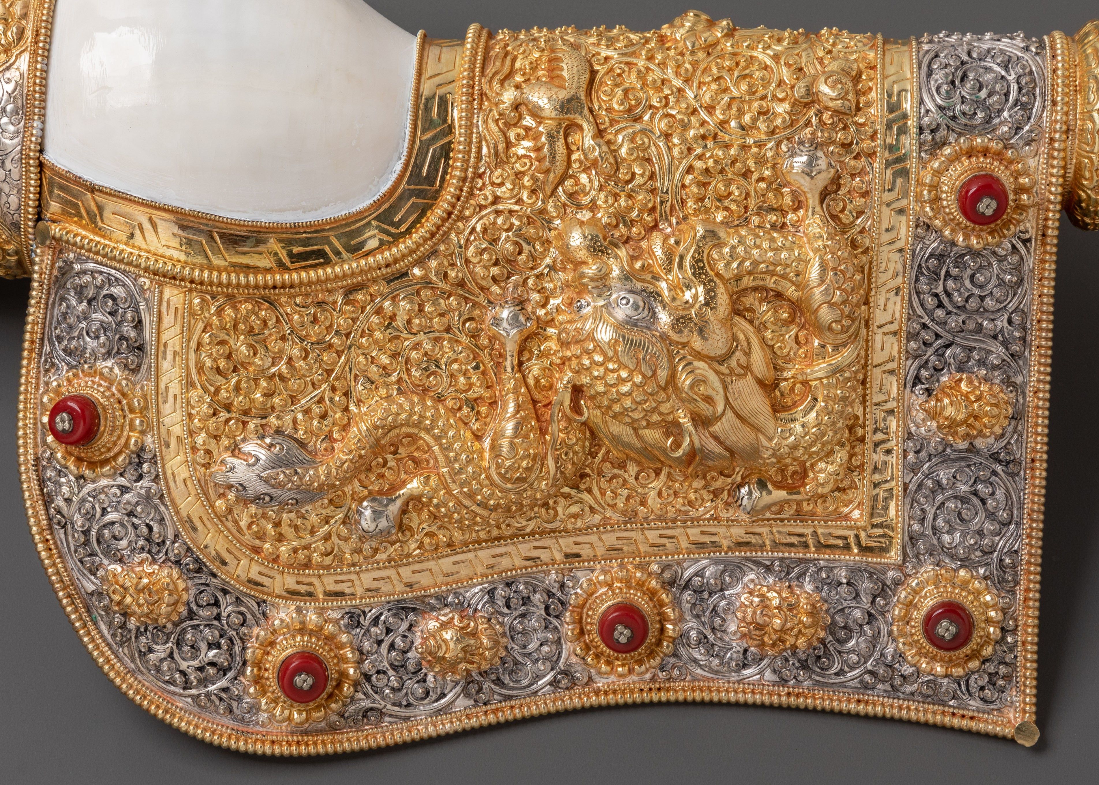 Gold and Silver Conch Shell | Copper Body with Silver & Gold Plating