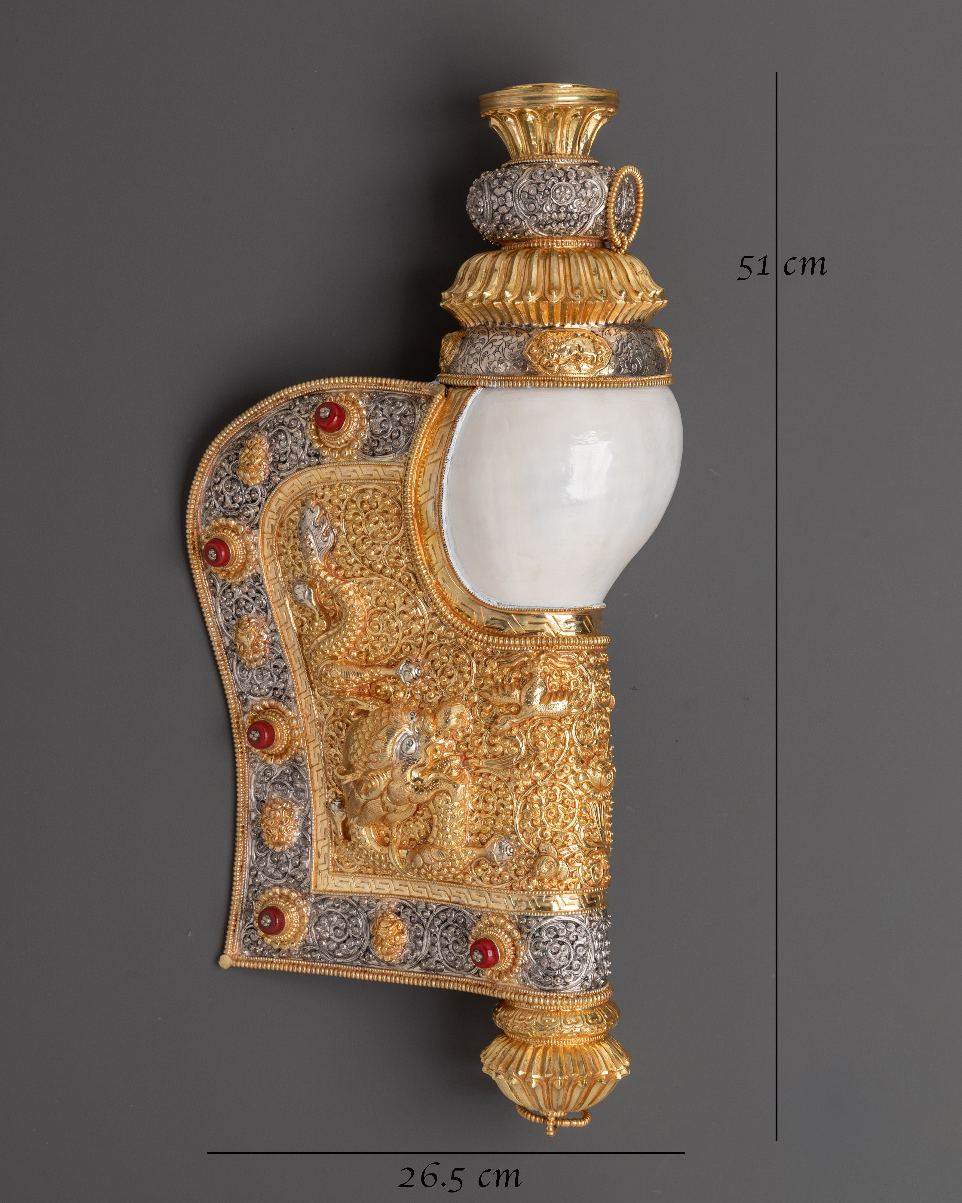 Gold and Silver Conch Shell | Copper Body with Silver & Gold Plating