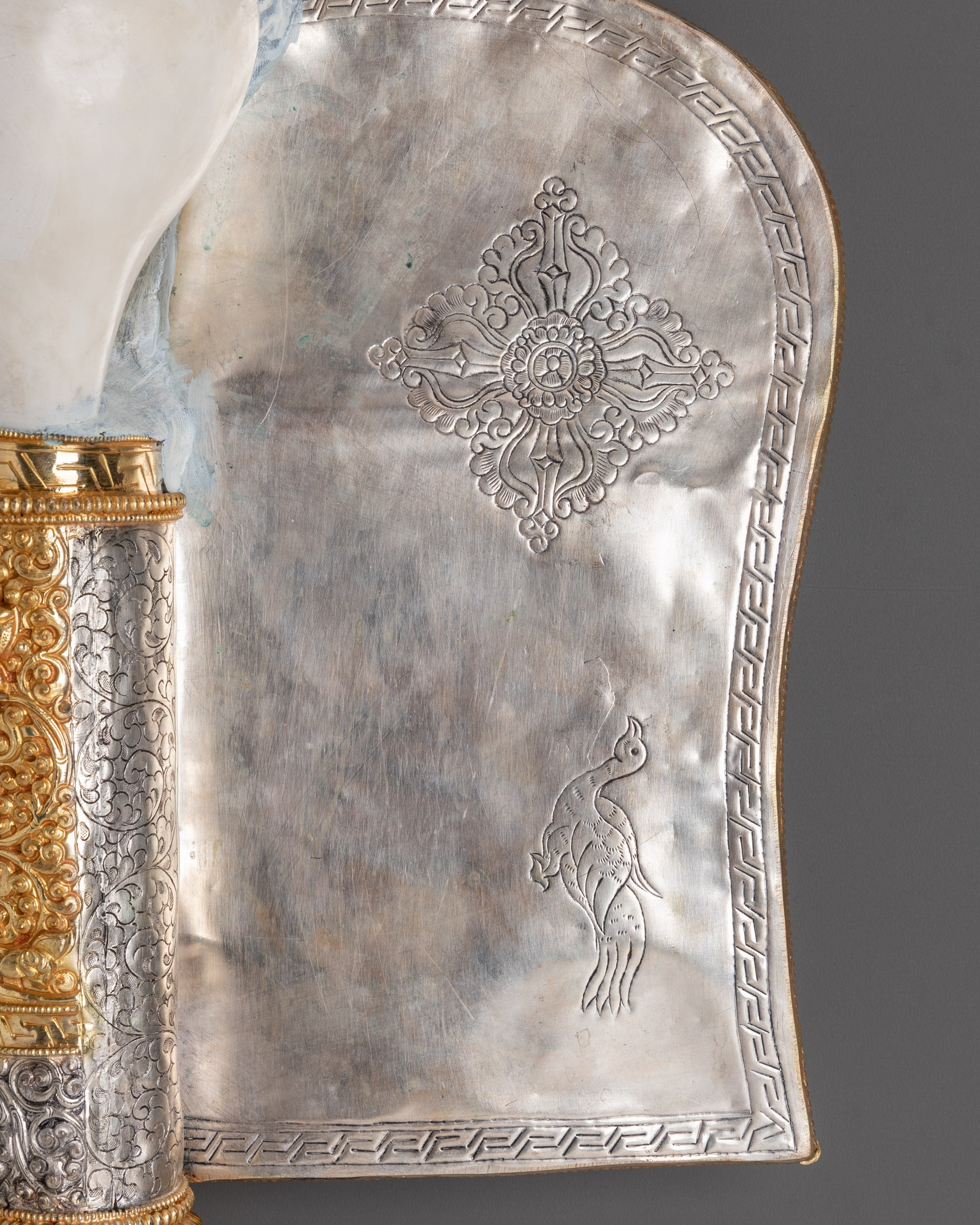 Gold and Silver Conch Shell | Copper Body with Silver & Gold Plating
