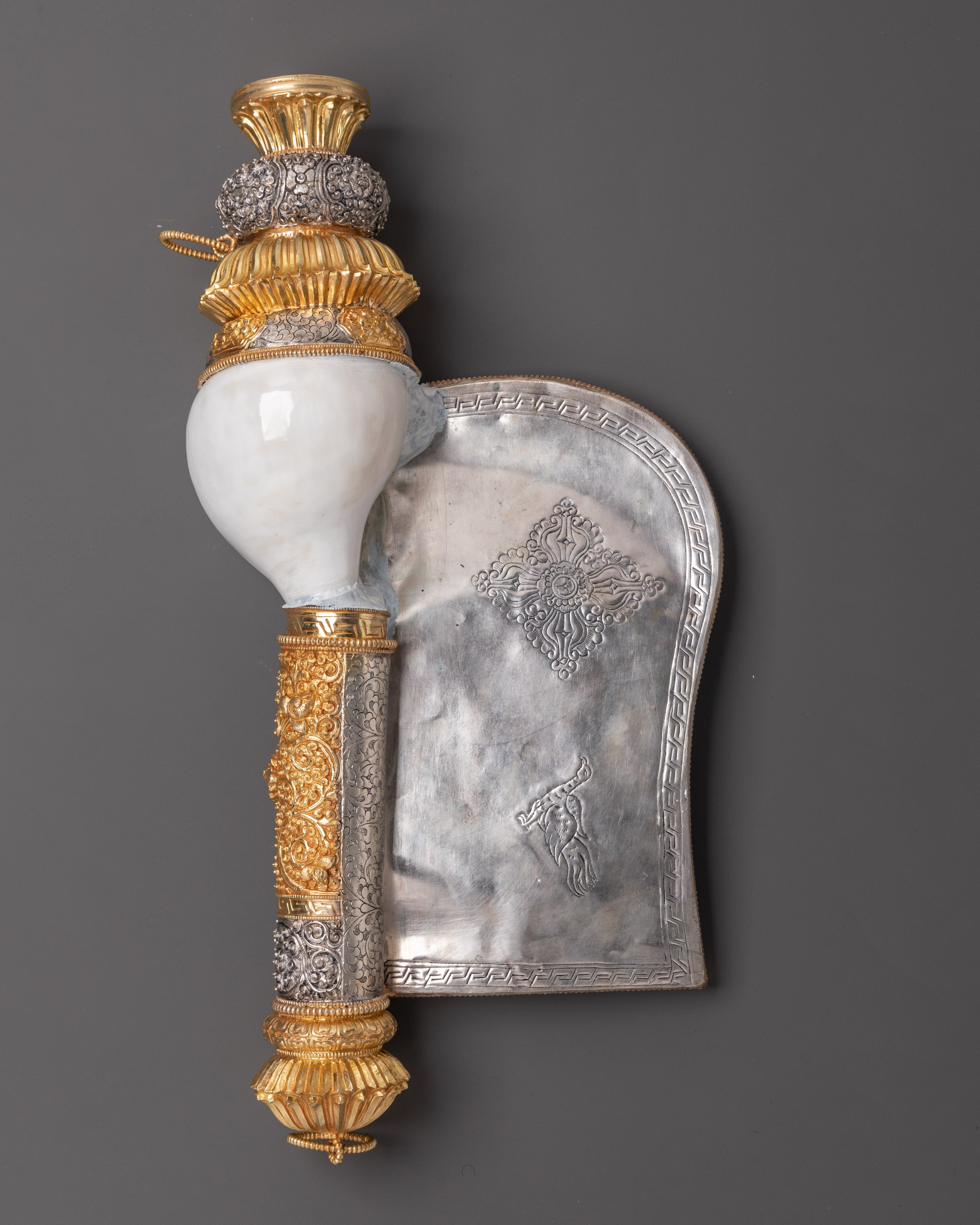 Gold and Silver Conch Shell | Copper Body with Silver & Gold Plating