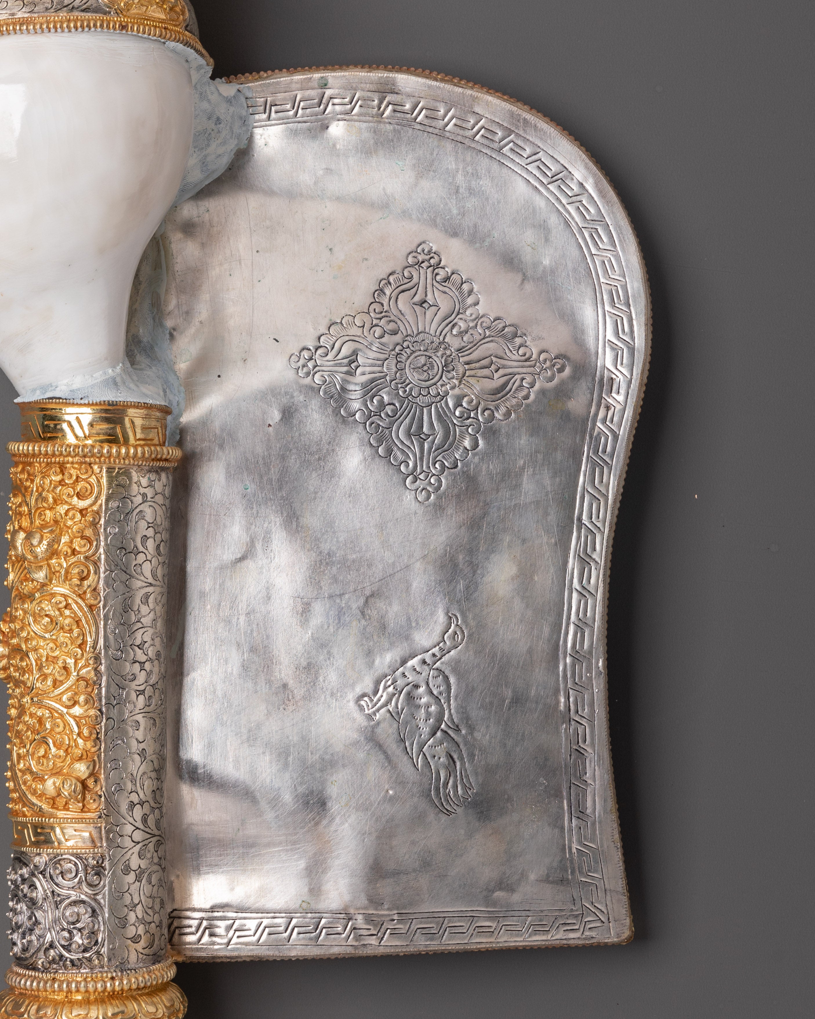Gold and Silver Conch Shell | Copper Body with Silver & Gold Plating
