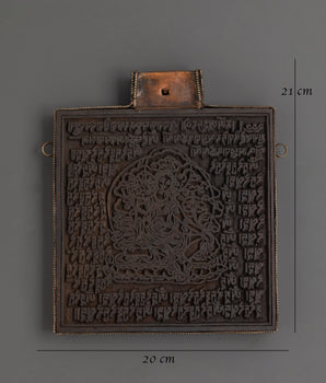 Handcrafted Tibetan Ritual Stamp | Green Tara Carving