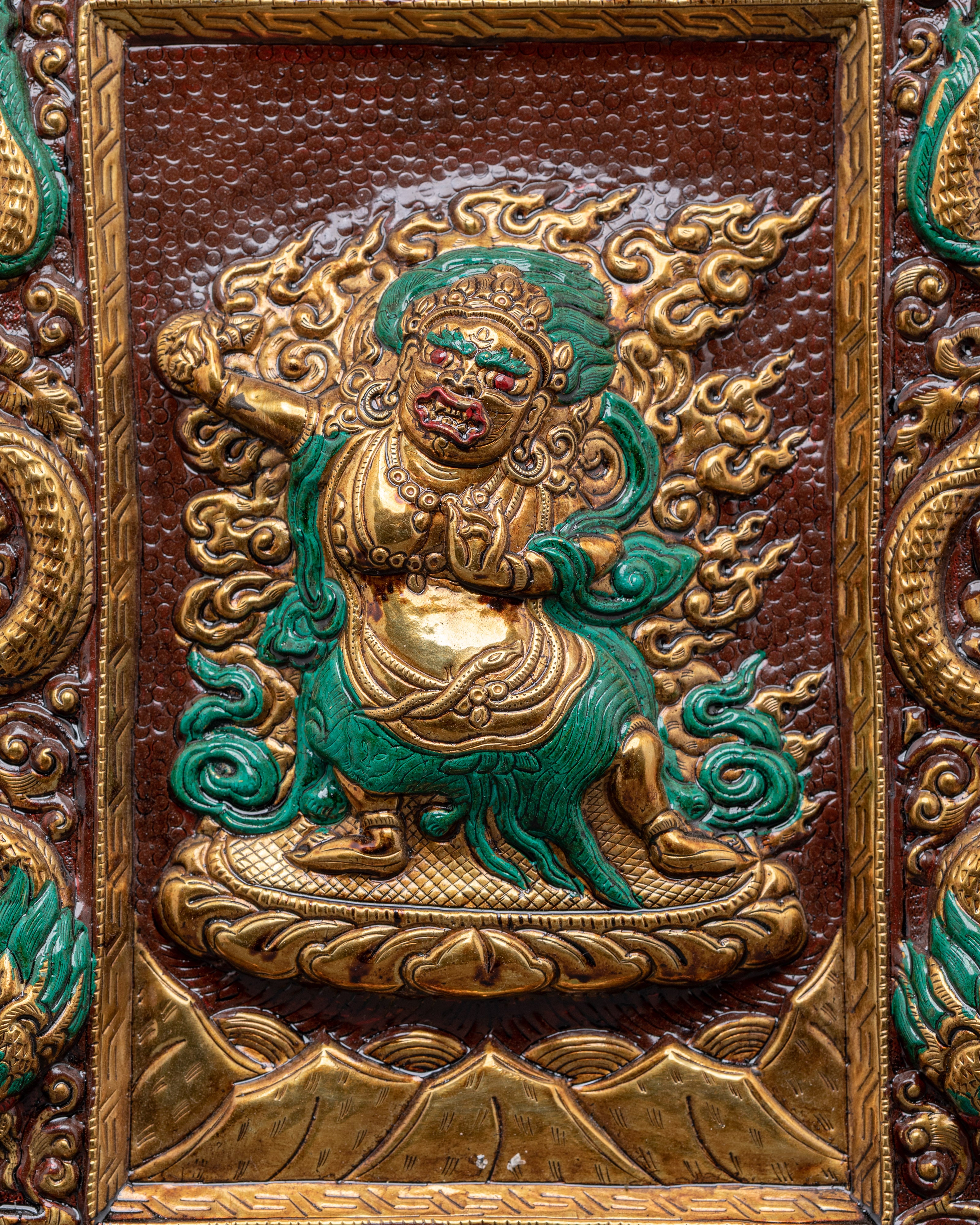 Spiritual Vajrapani Carved Wall Hanging | Spiritual Home Decor