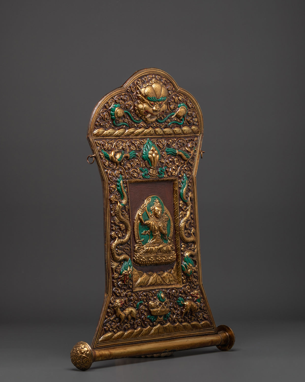 Manjushri Brass Wall Hanging | Buddhist Wisdom Decor