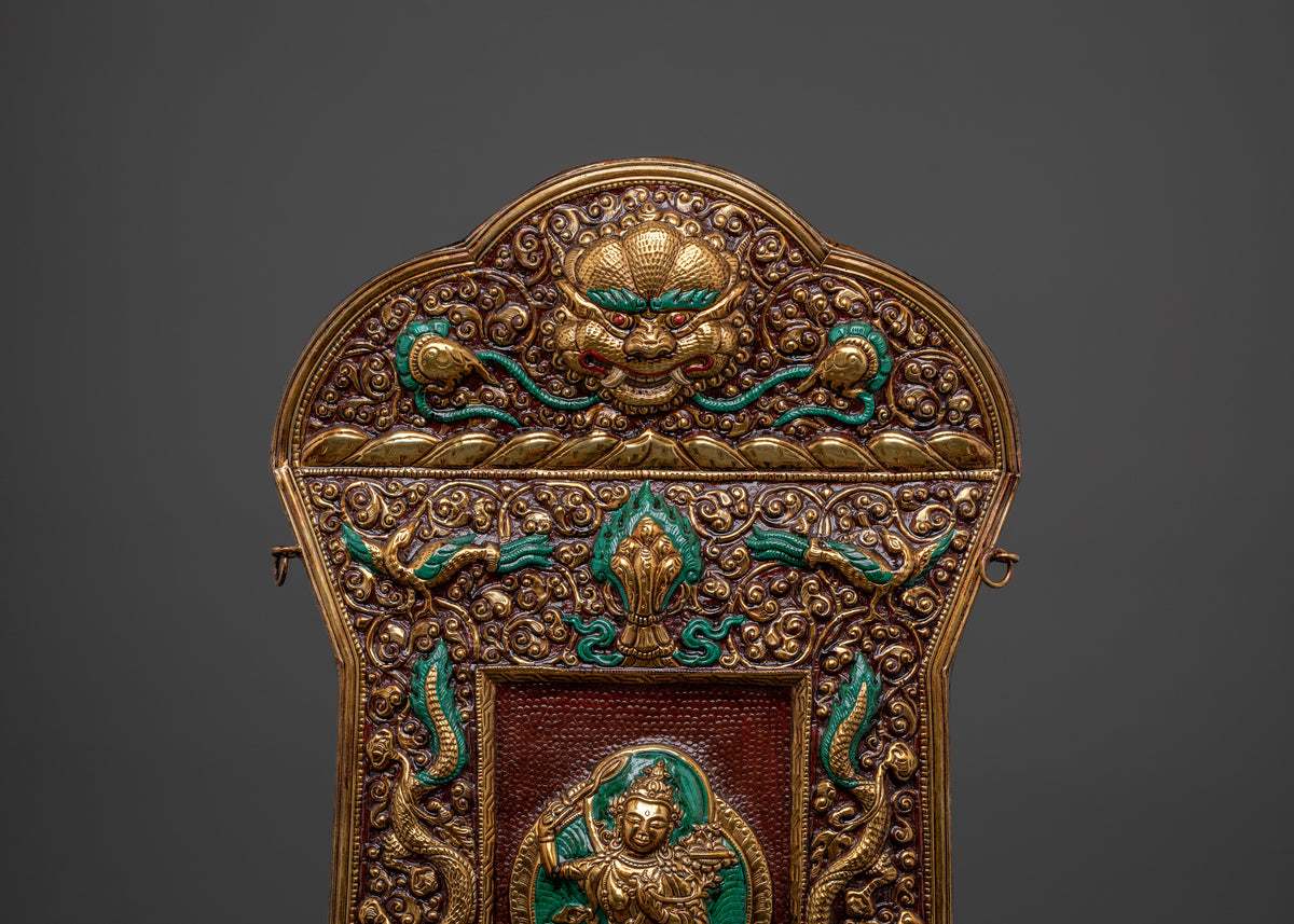 Manjushri Brass Wall Hanging | Buddhist Wisdom Decor