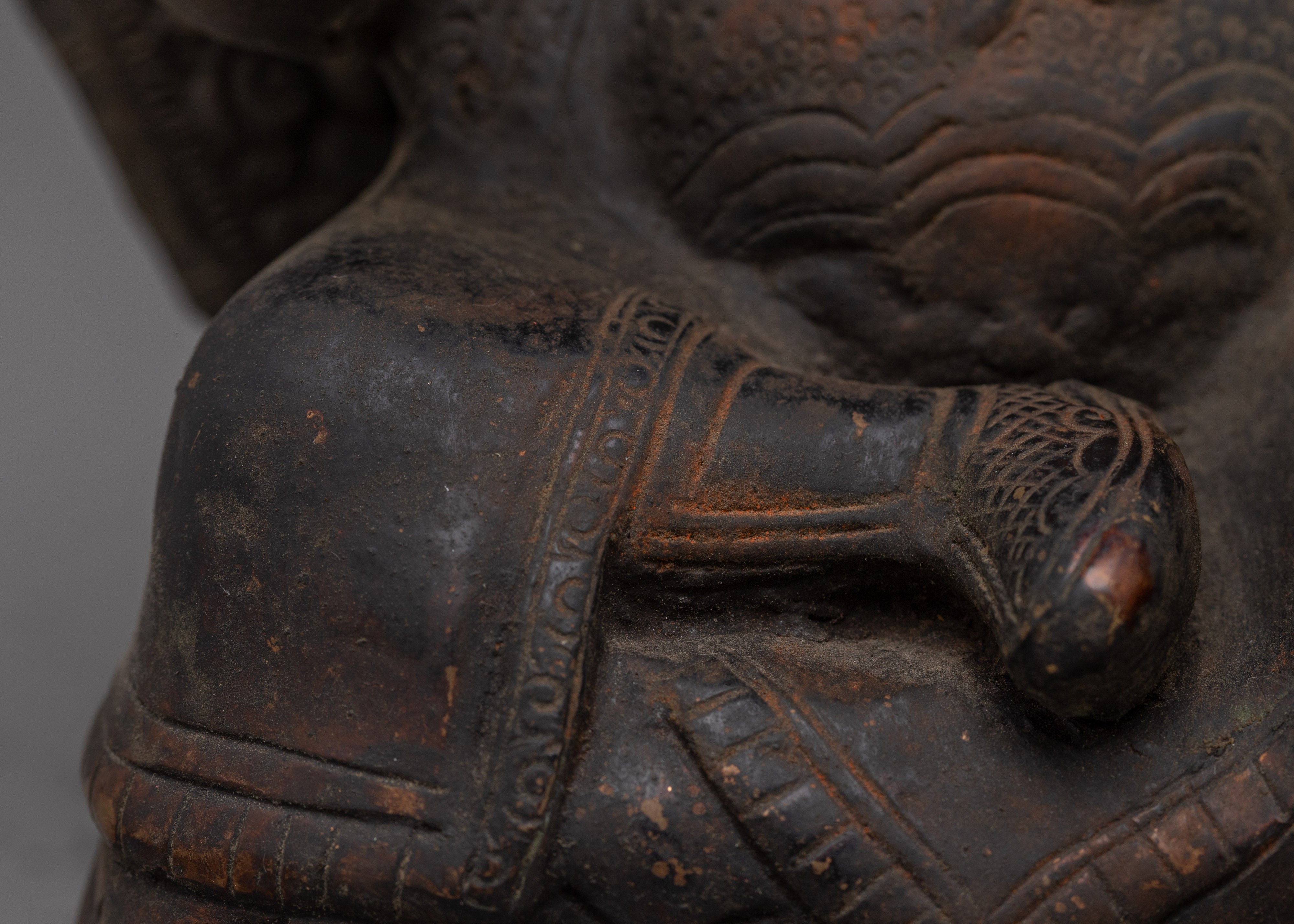 Virudhaka Guardian Deity Statue | Tibetan Protector Sculpture | Handcrafted Antique Copper