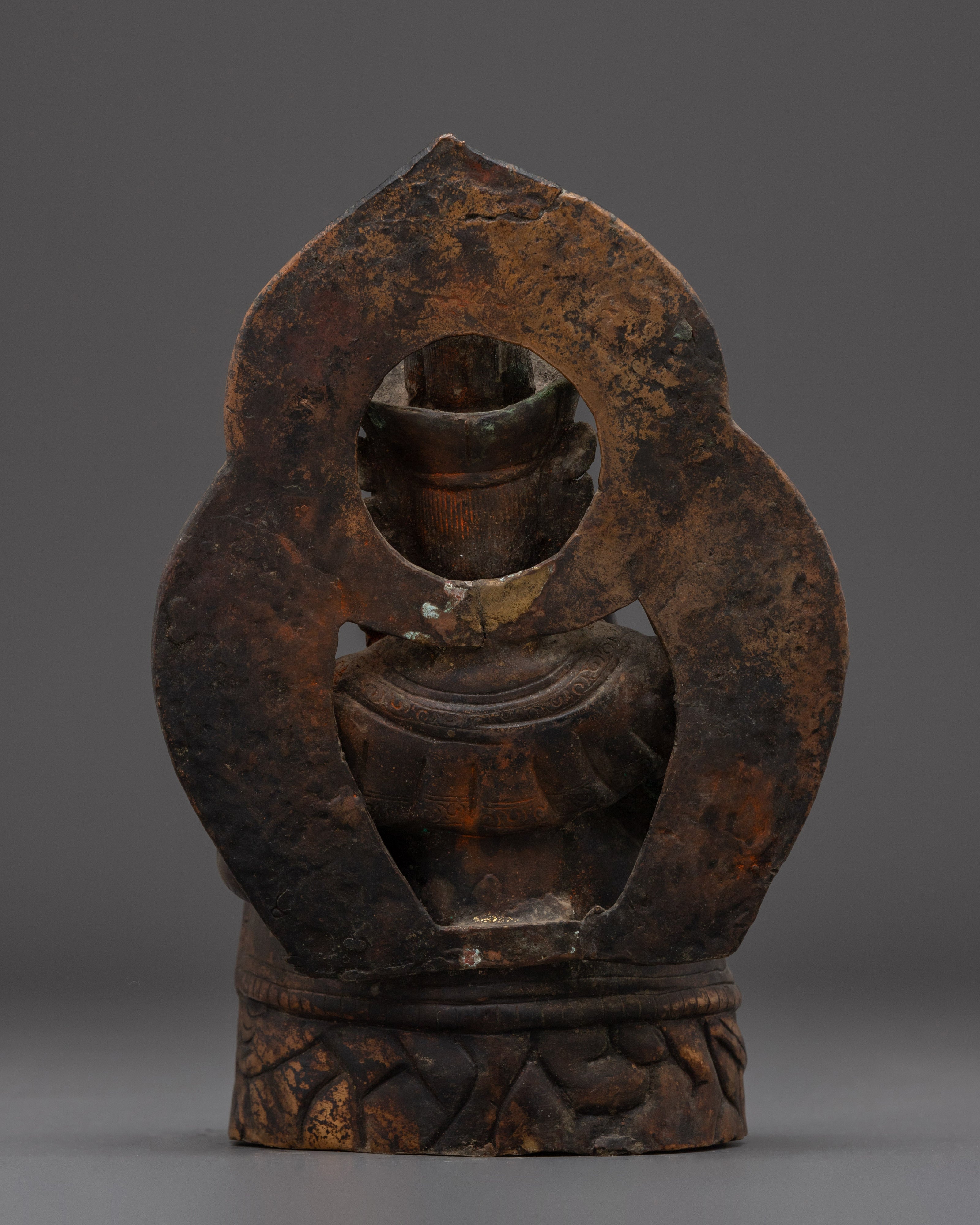 Virudhaka Guardian Deity Statue | Tibetan Protector Sculpture | Handcrafted Antique Copper