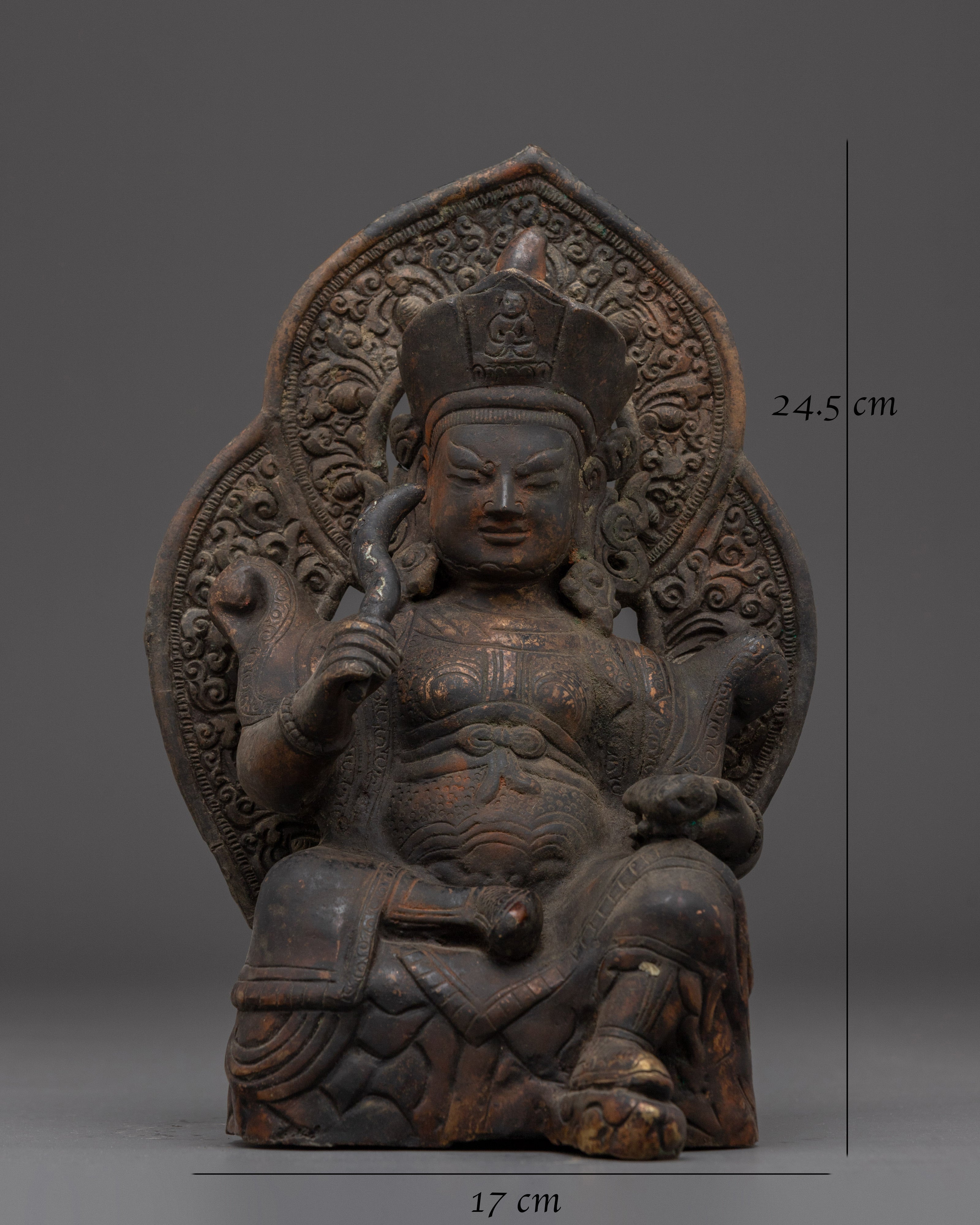 Virudhaka Guardian Deity Statue | Tibetan Protector Sculpture | Handcrafted Antique Copper