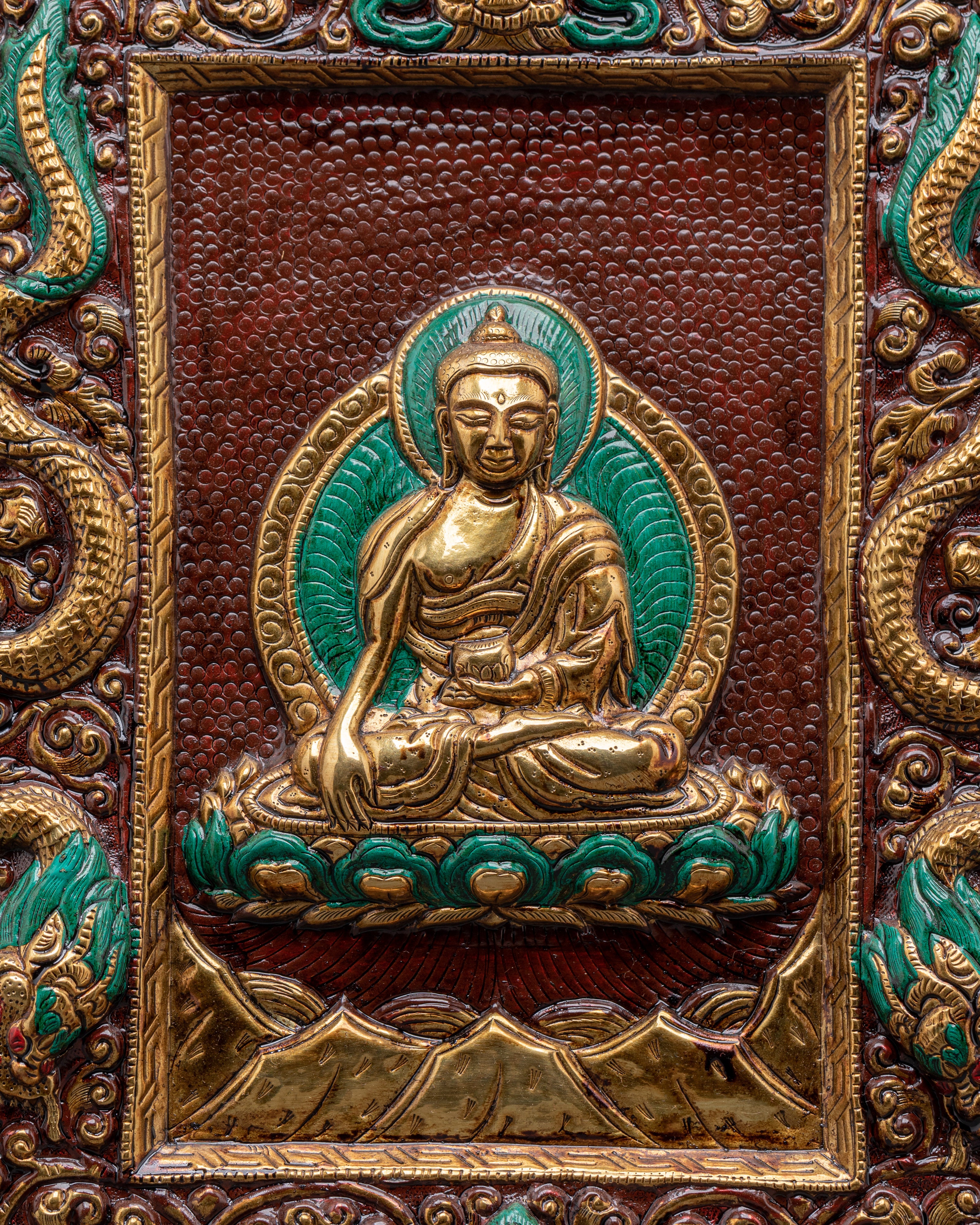 Buddha Shakyamuni Brass Wall Hanging | A Sacred Symbol of Peace and Enlightenment