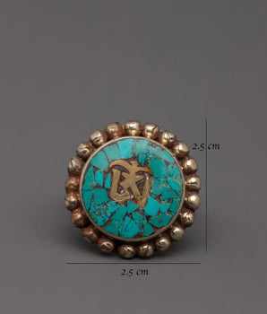 Handmade Tibetan Turquoise Ring | Unique Spiritual Jewelry