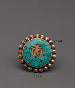Handmade Tibetan Turquoise Ring | Unique Spiritual Jewelry