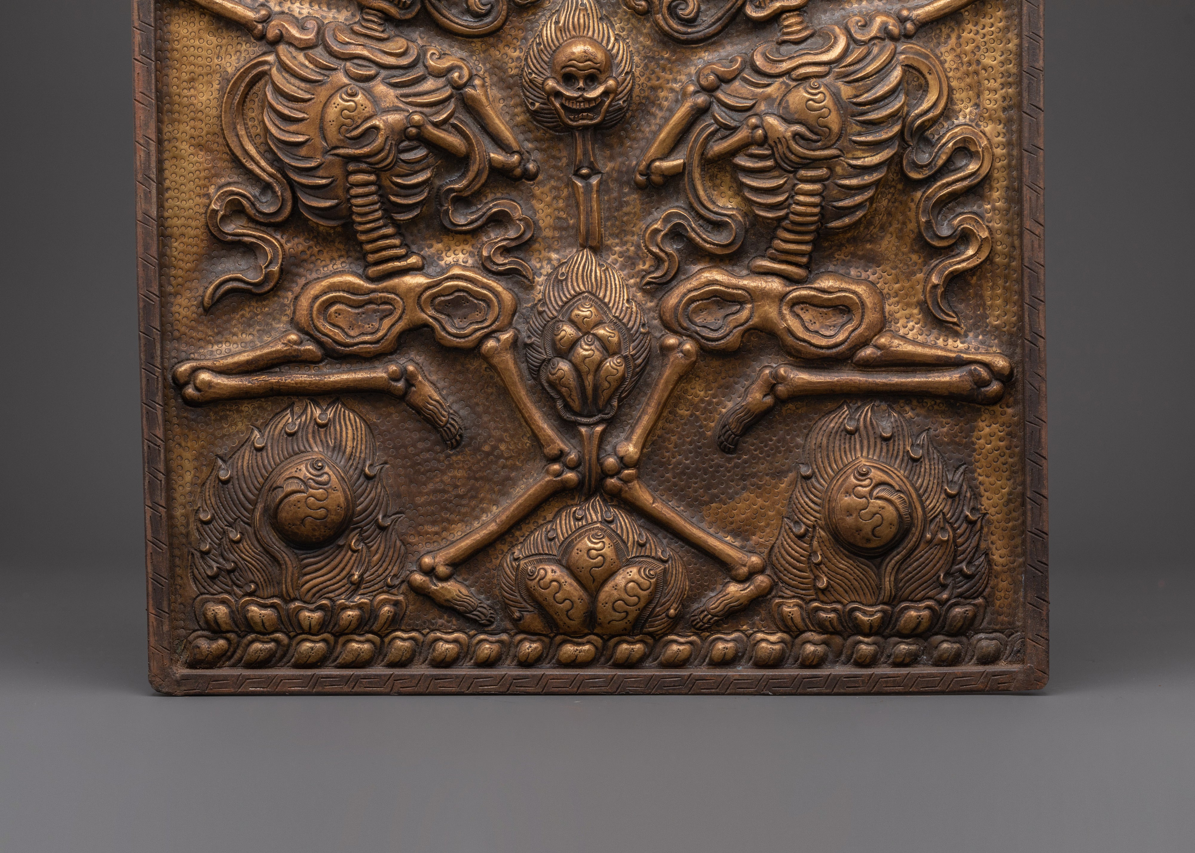 Handcrafted Tibetan Chittipati Wall Art | Brass Ritual Wall Decor