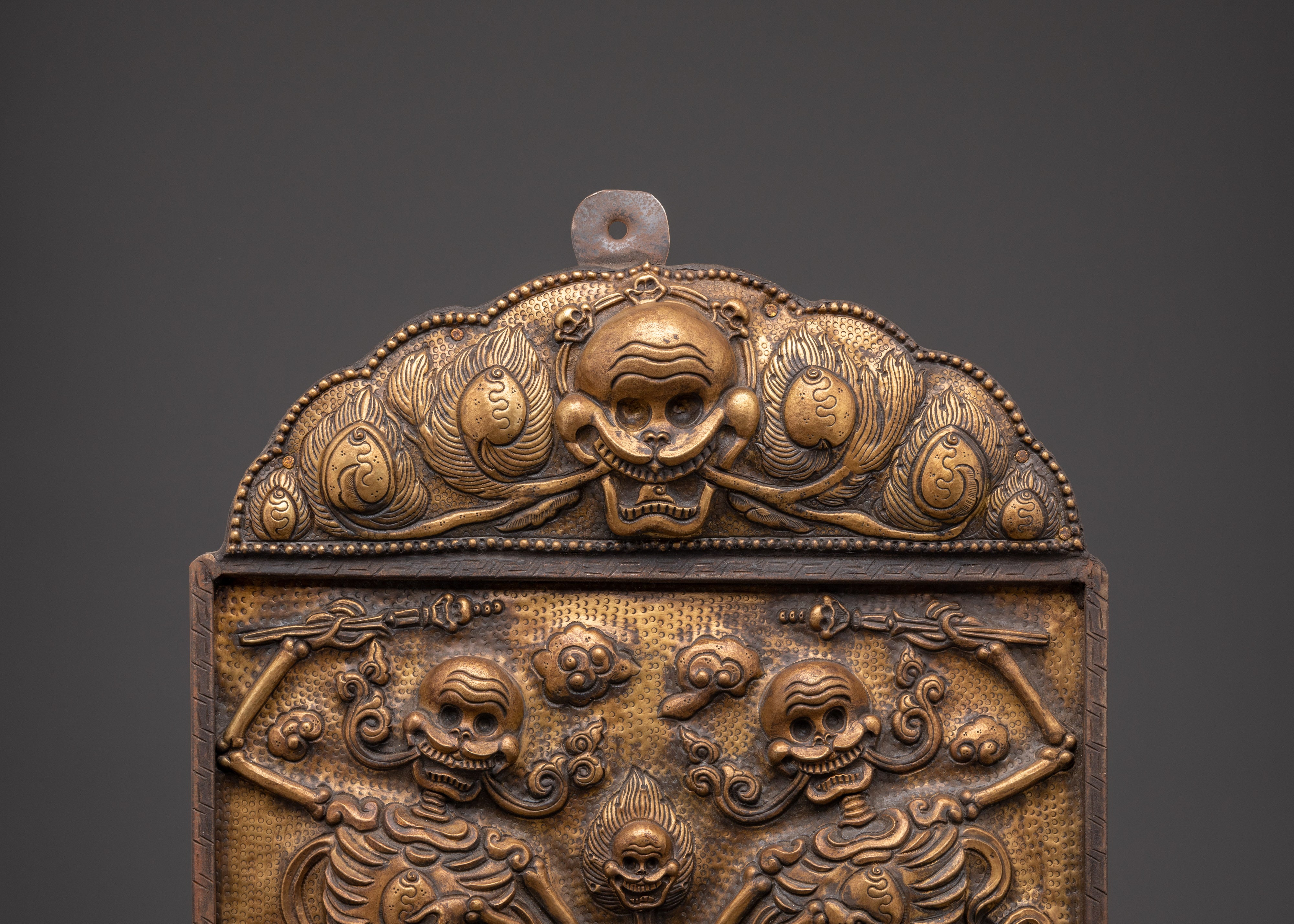 Handcrafted Tibetan Chittipati Wall Art | Brass Ritual Wall Decor