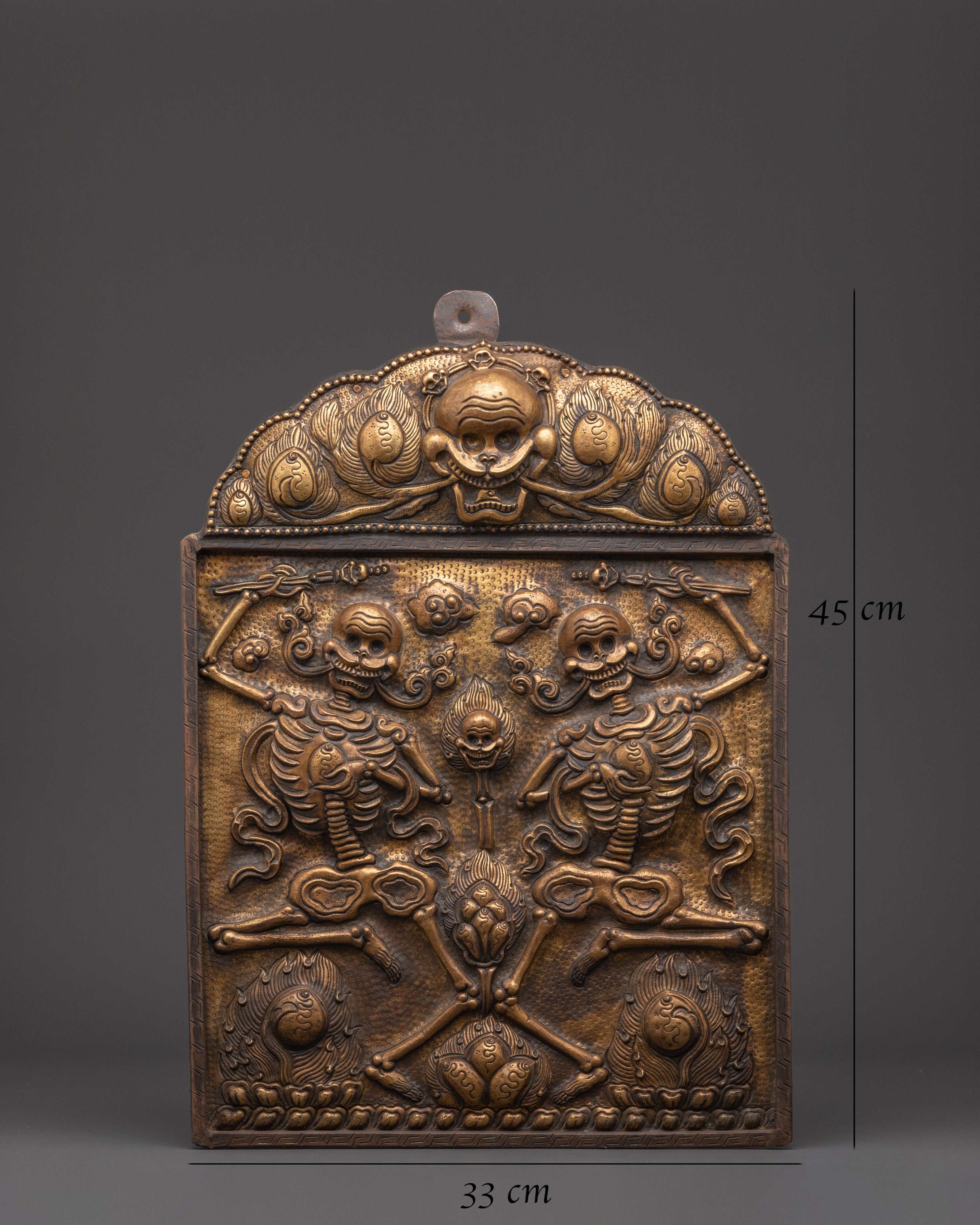 Handcrafted Tibetan Chittipati Wall Art | Brass Ritual Wall Decor