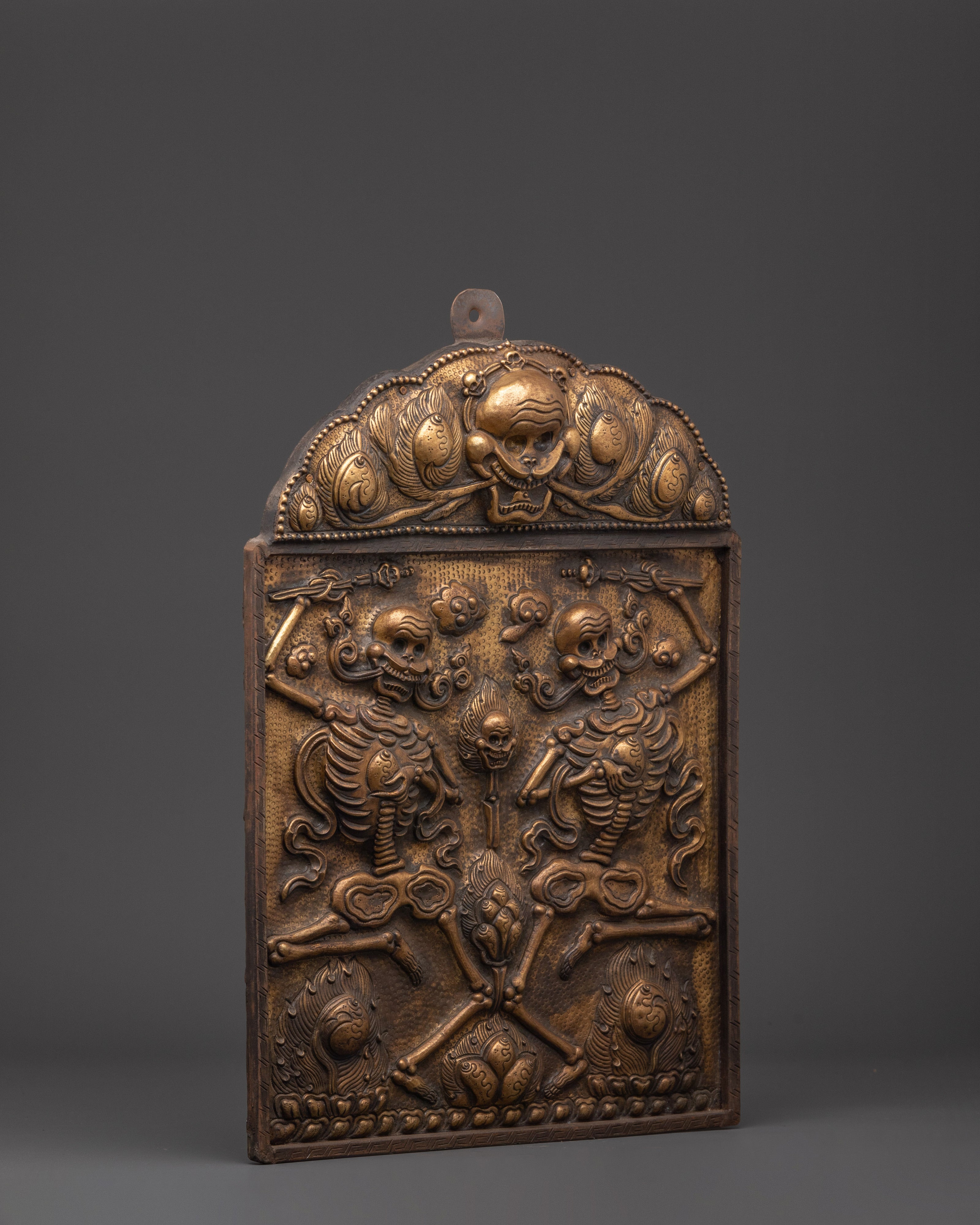 Handcrafted Tibetan Chittipati Wall Art | Brass Ritual Wall Decor