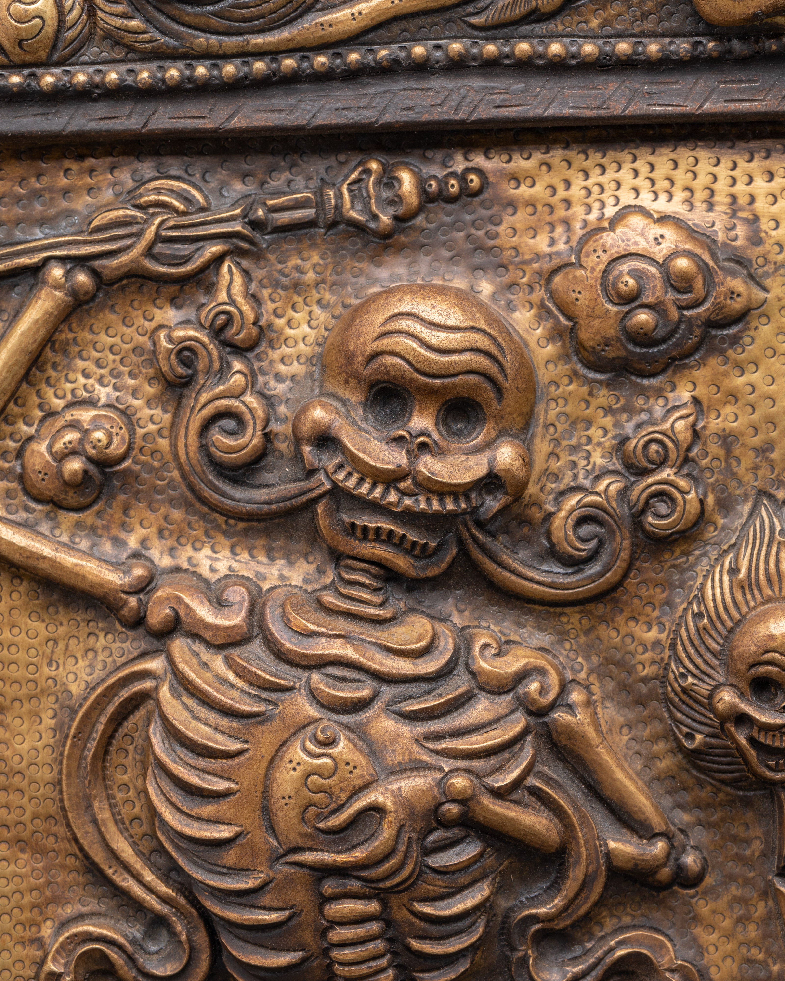 Handcrafted Tibetan Chittipati Wall Art | Brass Ritual Wall Decor