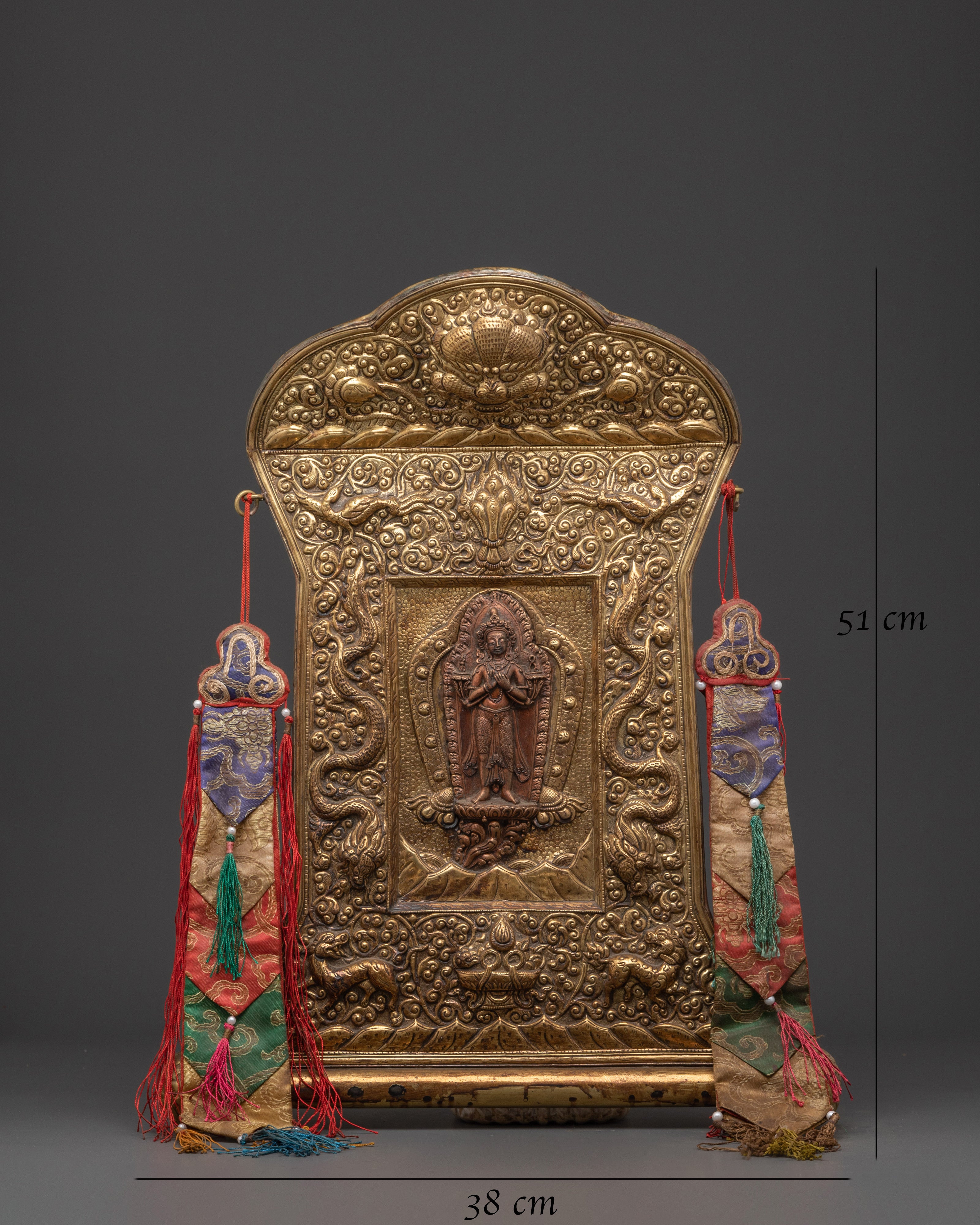 Intricate Brass and Copper Buddha Wall Hanging | Spiritual Artwork