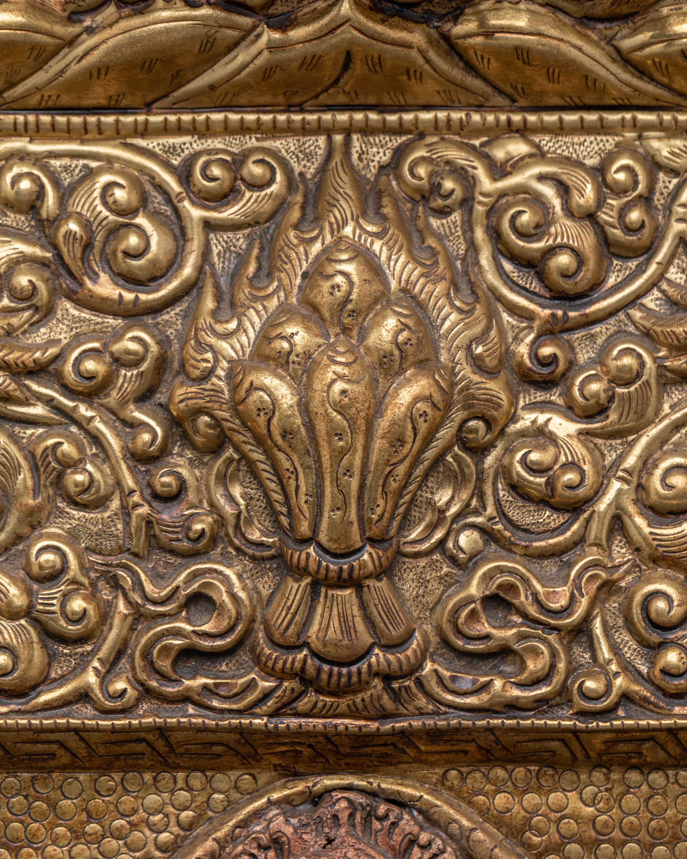 Intricate Brass and Copper Buddha Wall Hanging | Spiritual Artwork