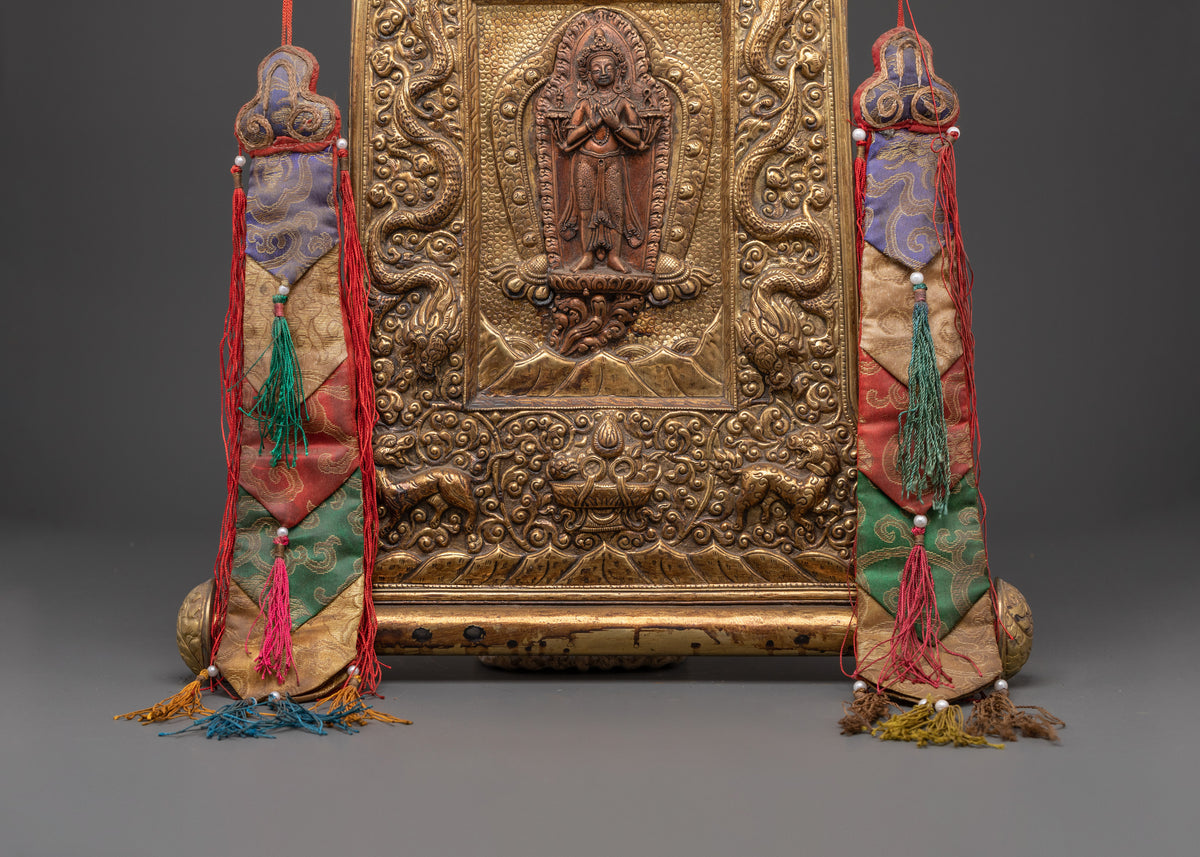 Intricate Brass and Copper Buddha Wall Hanging | Spiritual Artwork