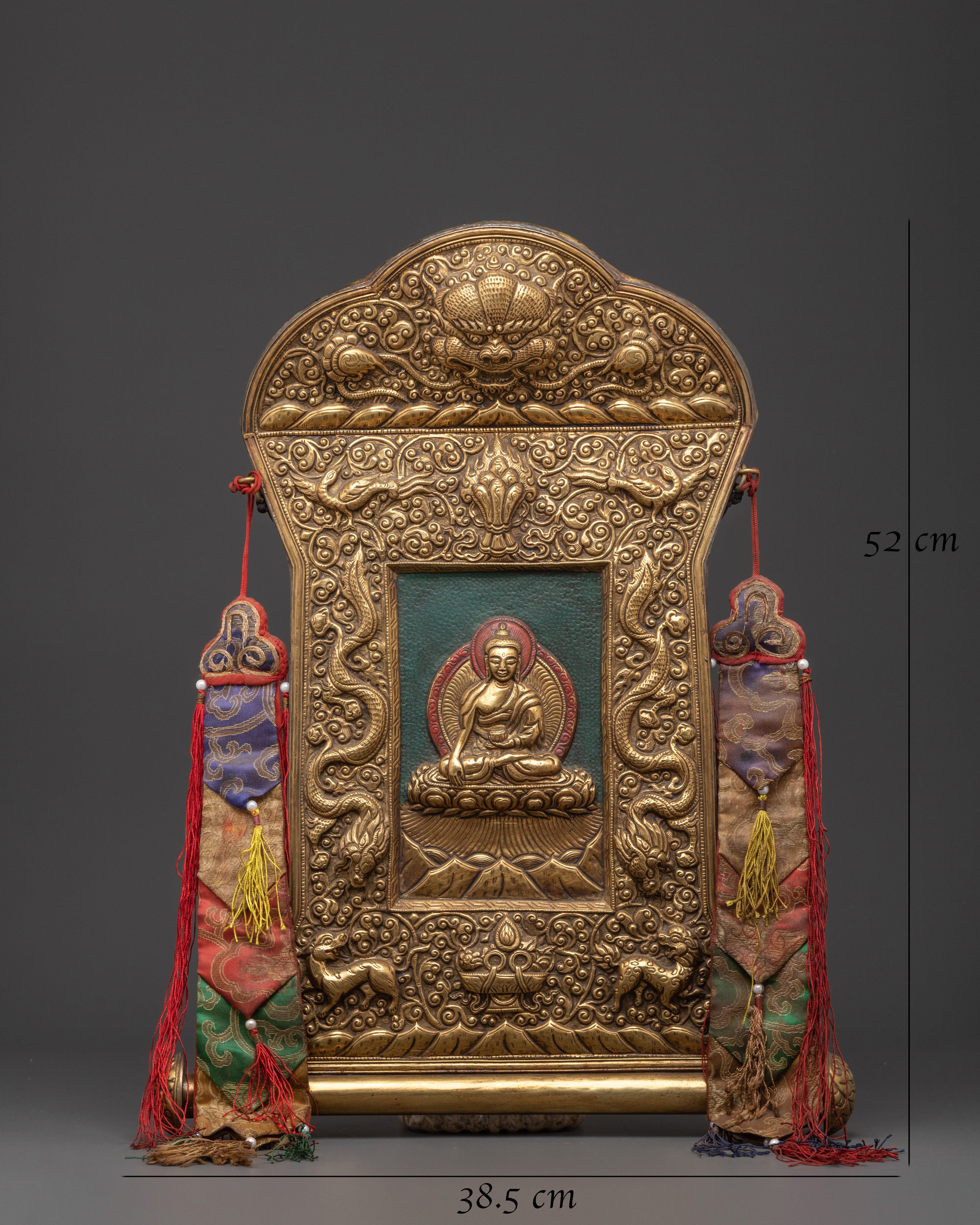 Shakyamuni Buddha Brass Wall Hanging | Buddhist BrassThangka