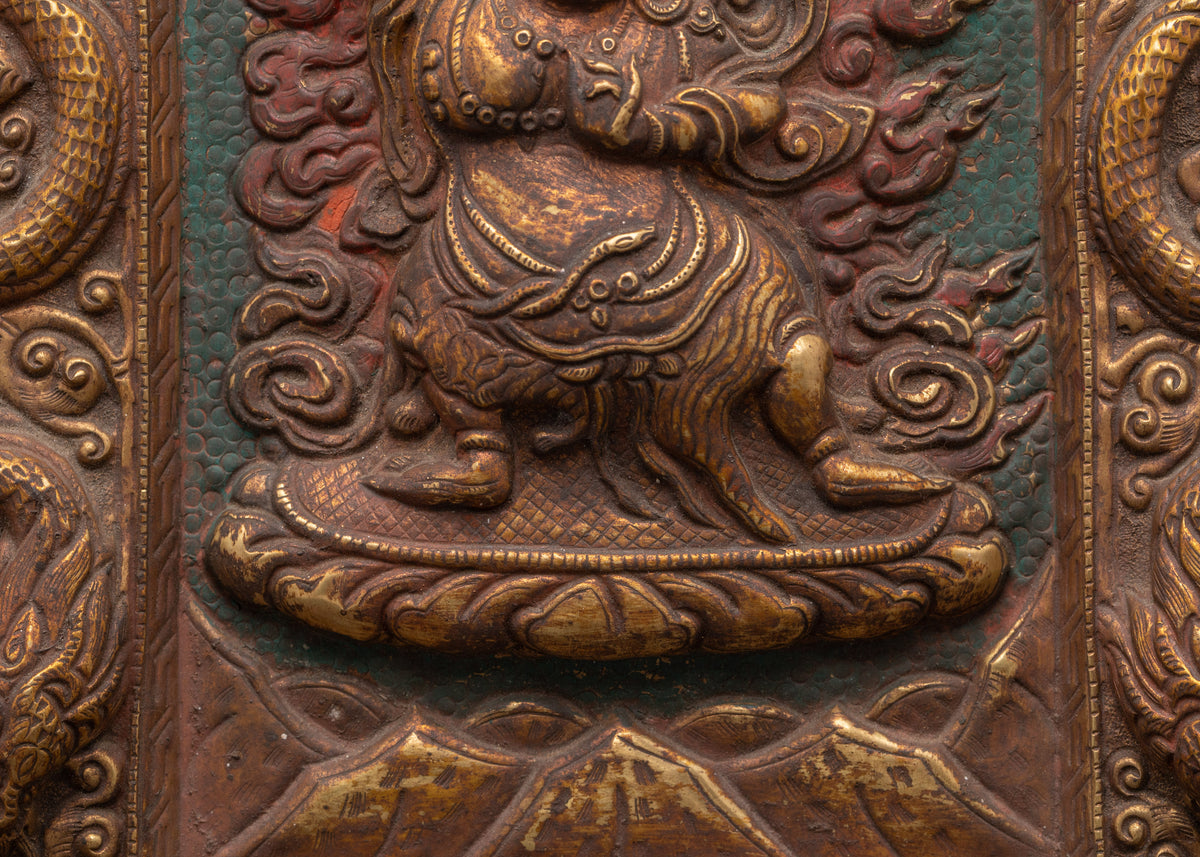 Vajrapani Brass Wall Hanging | Tibetan Spiritual Protector Deity