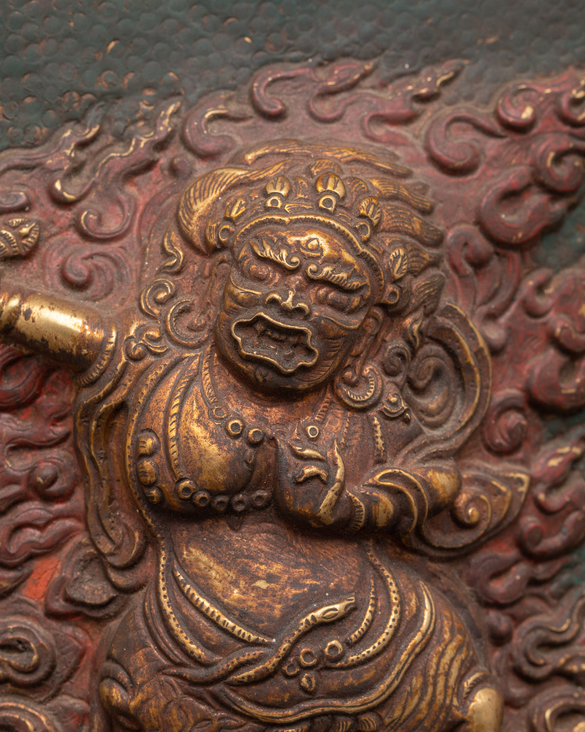 Vajrapani Brass Wall Hanging | Tibetan Spiritual Protector Deity