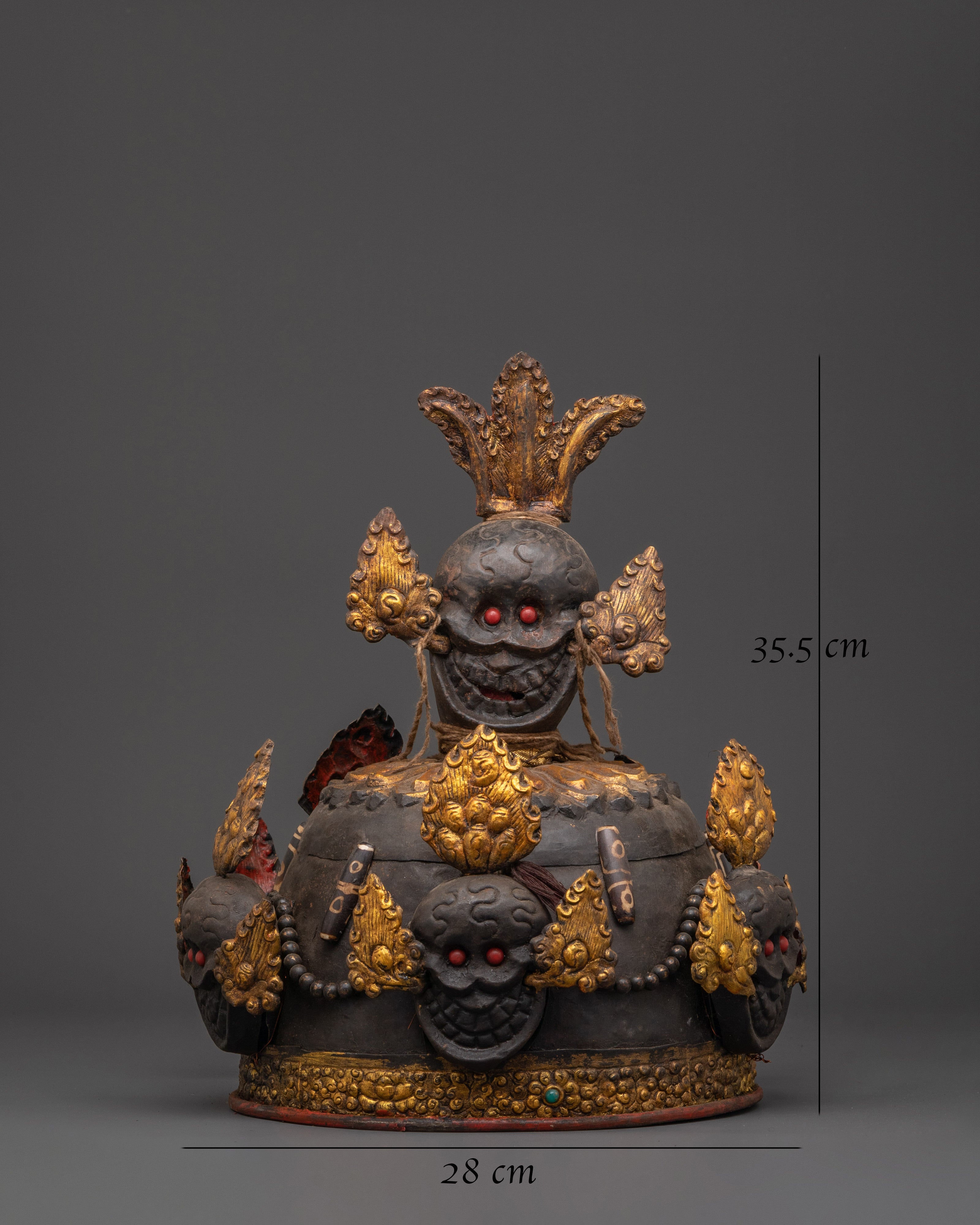 Tibetan Iron Skull Crown | Gothic Spiritual Crown